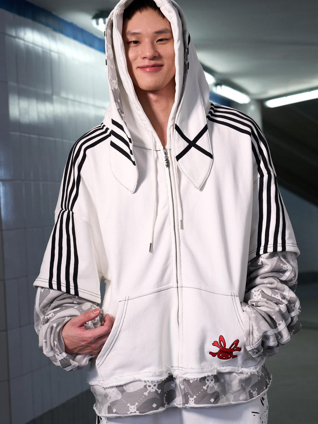 CFIERCE Pure Cotton Soft Breathable Loose Fit Hooded Unisex Mature Adults White Hoodie