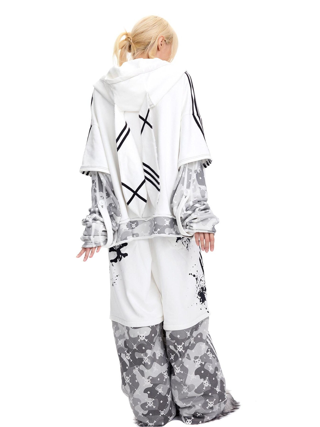 CFIERCE Pure Cotton Soft Breathable Loose Fit Hooded Unisex Mature Adults White Hoodie