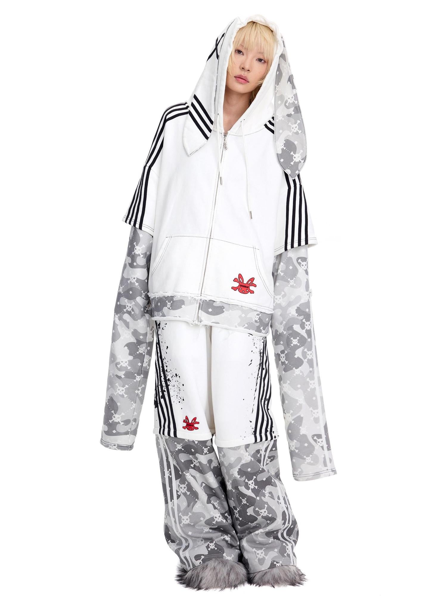 CFIERCE Pure Cotton Soft Breathable Loose Fit Hooded Unisex Mature Adults White Hoodie