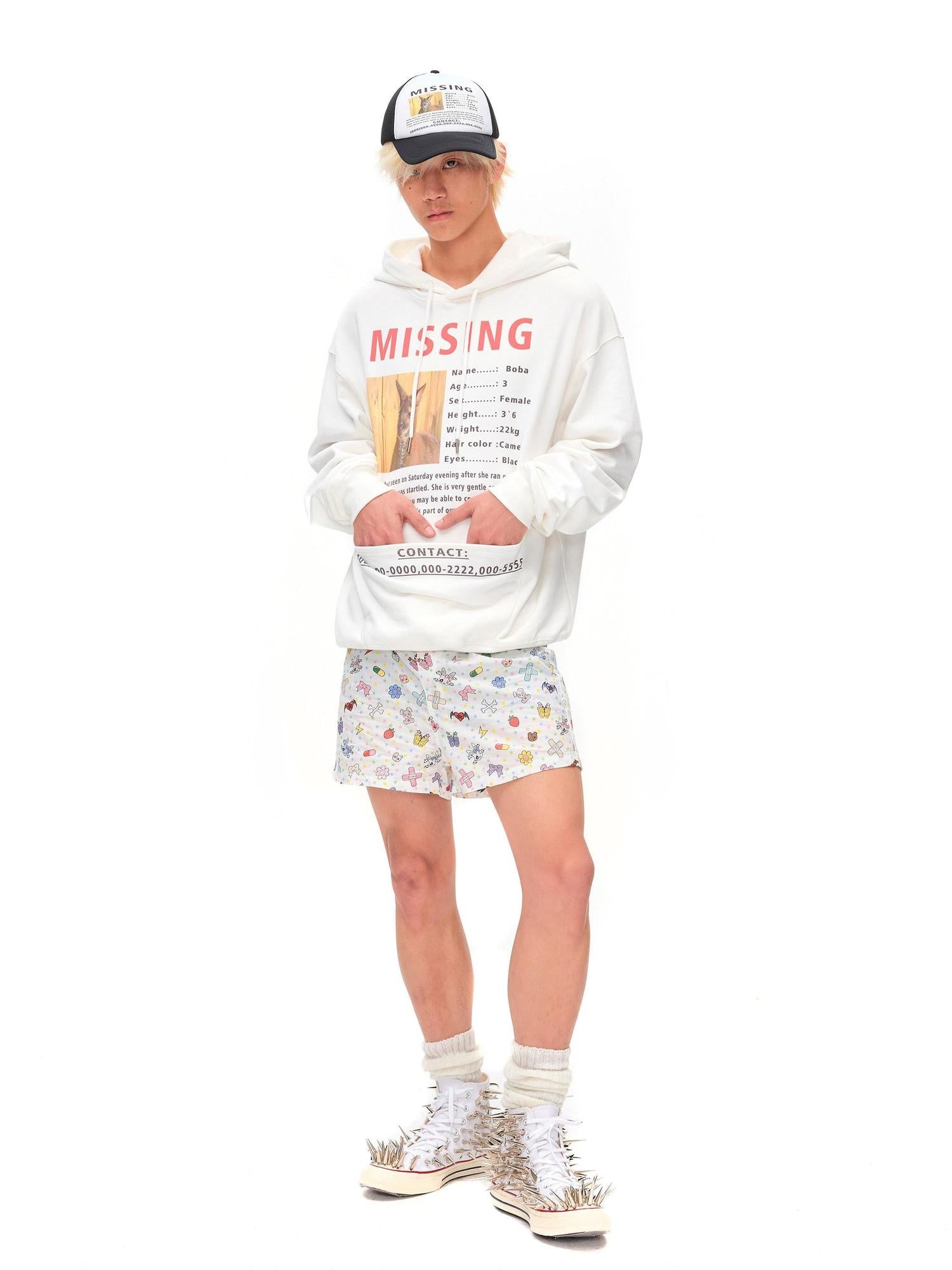 CFIERCE Pure Cotton Soft Breathable Oversized Hooded Letter Print Unisex Pullover Hoodie