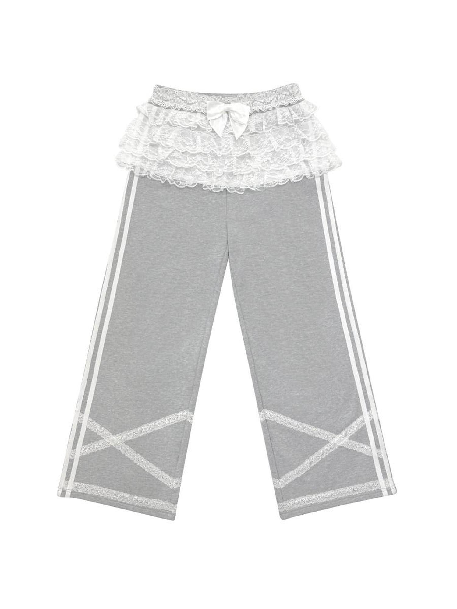 CFIERCE Quick Dry Asymmetric Street Straight Leg Natural Waist Cotton Gray Long Pants