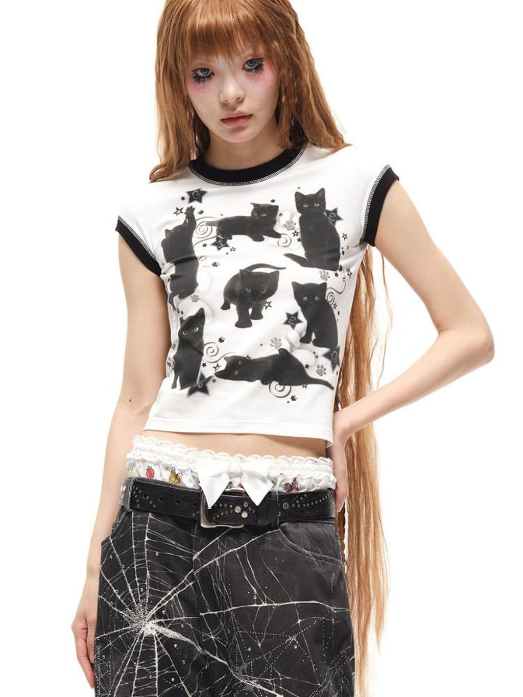 CFIERCE Quick Dry Creative Animal Print Street Slim Fit Cropped Crew Neck Unisex