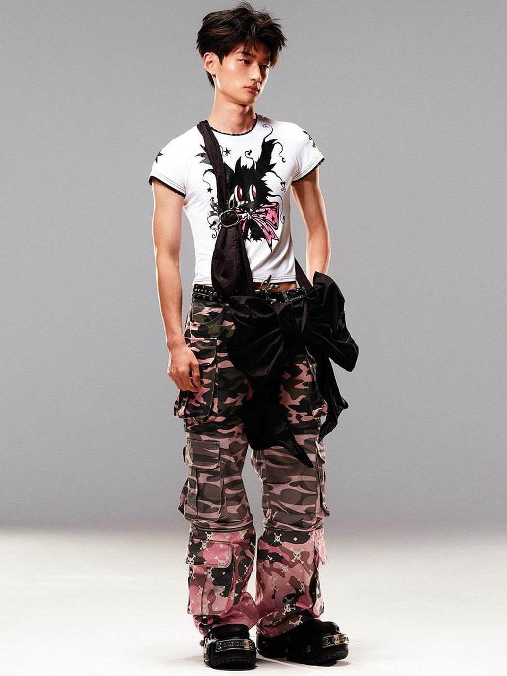 CFIERCE Slim Casual Linen Cropped Printed Butterfly Bow Animal Print Women Pullover