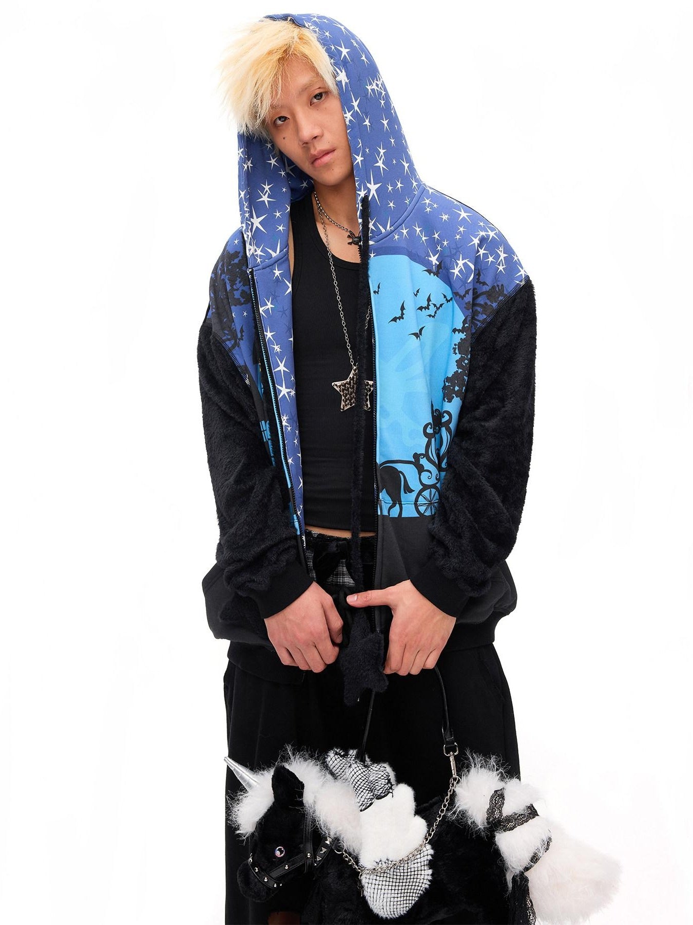 CFIERCE Soft 100 Percent Cotton Loose Oversized Zip Hooded Pullover Unisex Hoodie