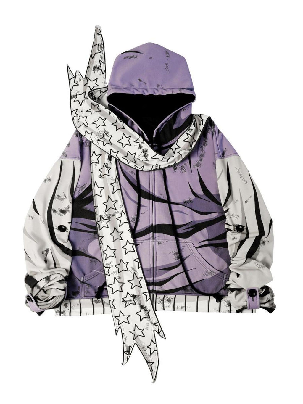 CFIERCE Soft Cotton Blend Loose Fit Hooded Long Sleeve Unisex Teen Purple Hoodie