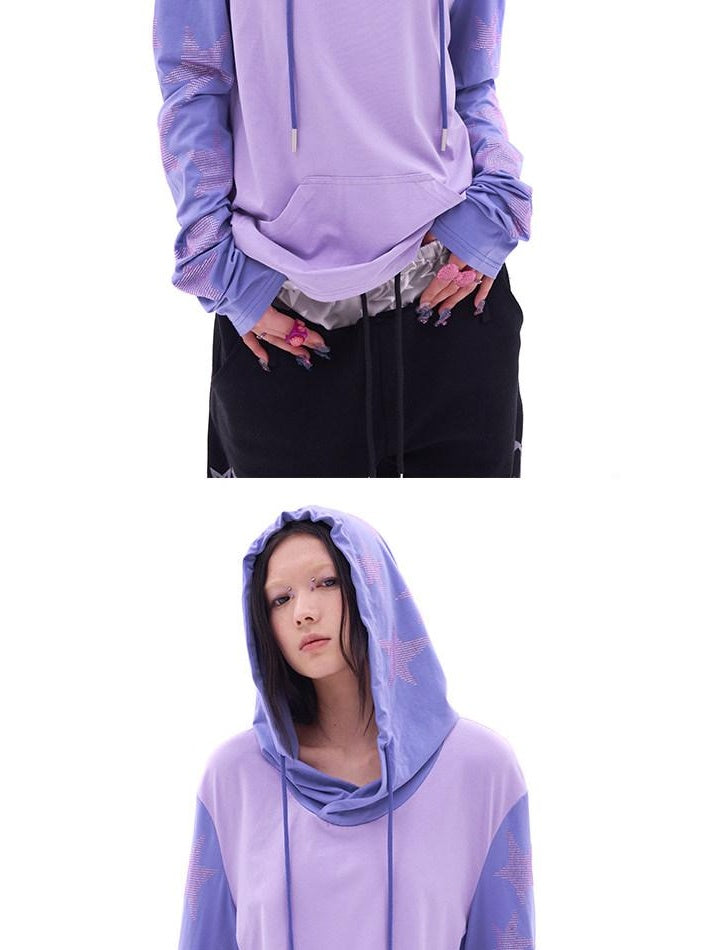 CFIERCE Soft Cotton Blend Loose Fit Hooded Long Sleeve Unisex Teen Solid Color Hoodie