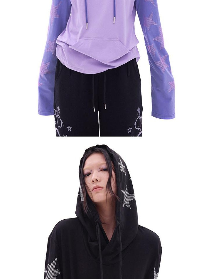 CFIERCE Soft Cotton Blend Loose Fit Hooded Long Sleeve Unisex Teen Solid Color Hoodie
