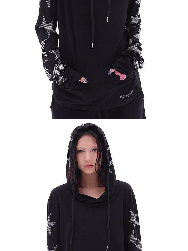 CFIERCE Soft Cotton Blend Loose Fit Hooded Long Sleeve Unisex Teen Solid Color Hoodie