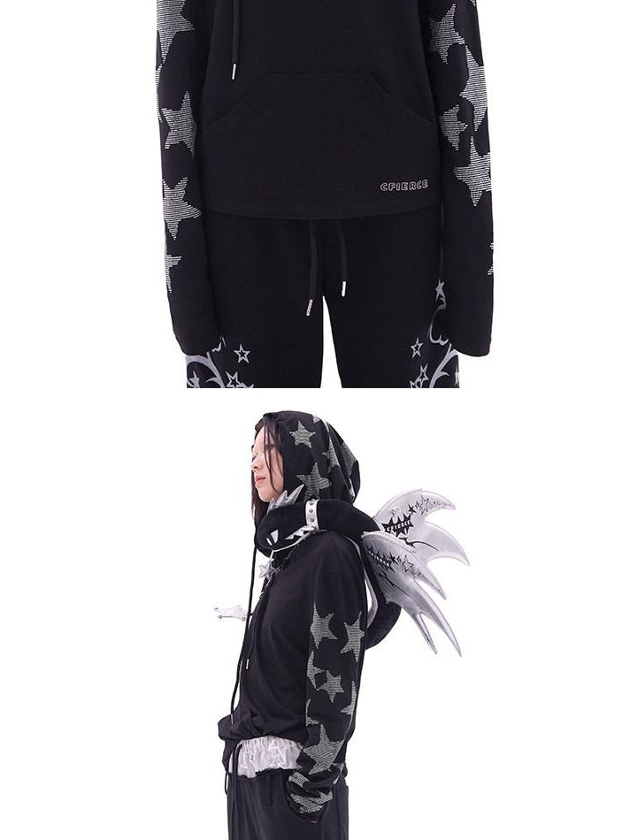 CFIERCE Soft Cotton Blend Loose Fit Hooded Long Sleeve Unisex Teen Solid Color Hoodie