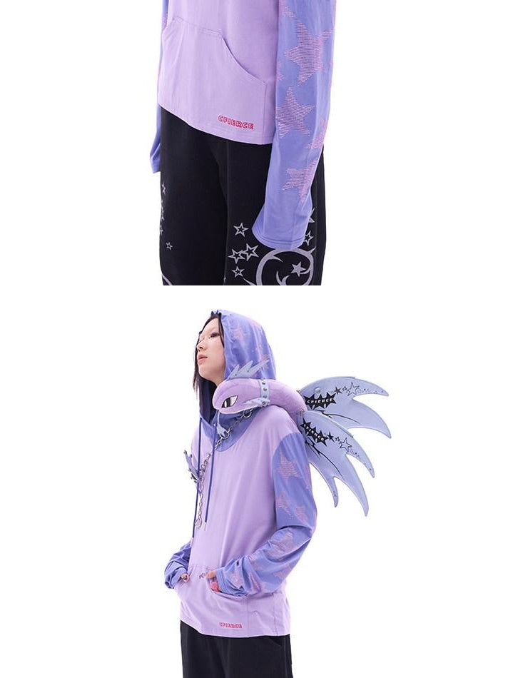 CFIERCE Soft Cotton Blend Loose Fit Hooded Long Sleeve Unisex Teen Solid Color Hoodie