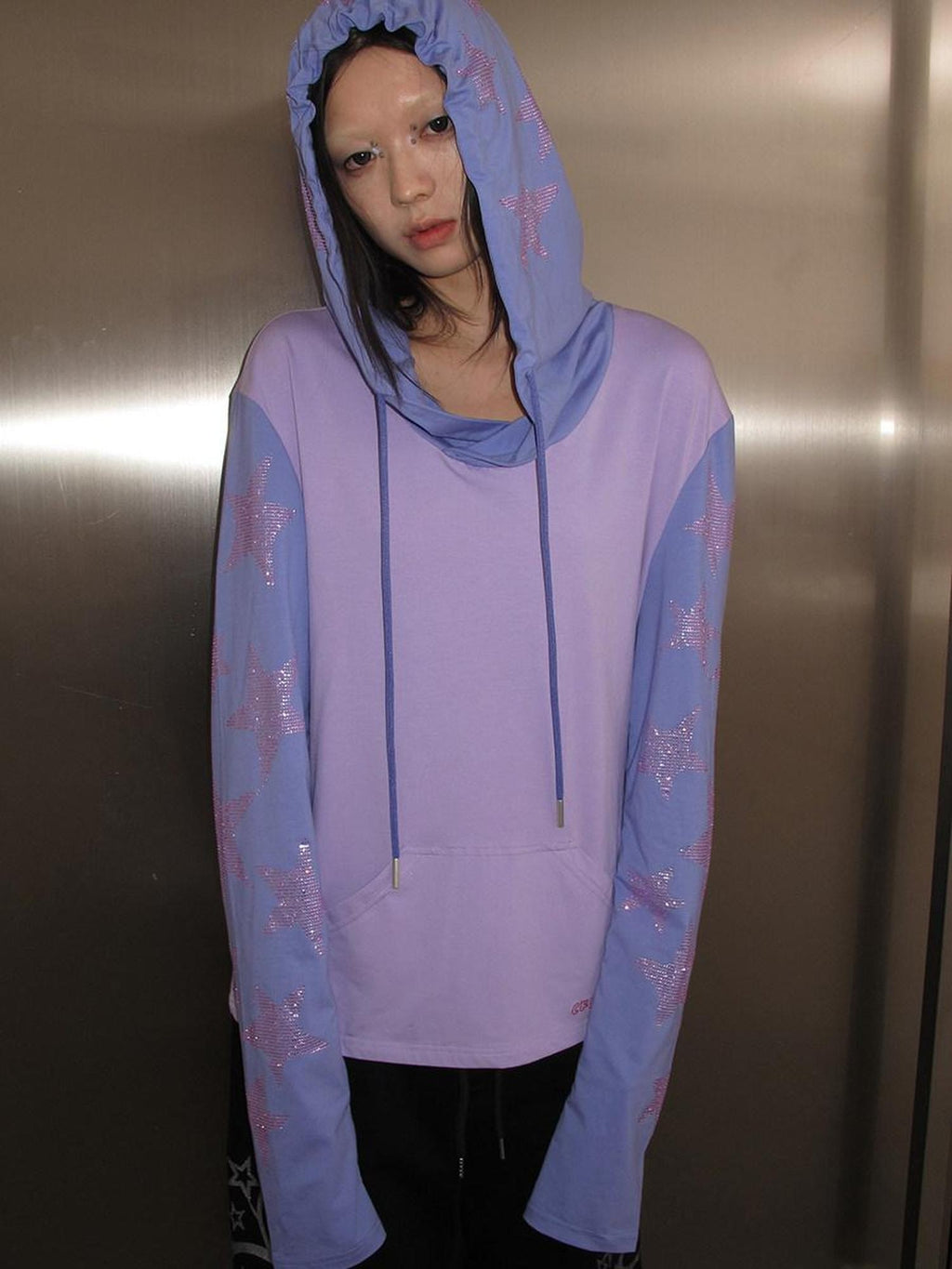 CFIERCE Soft Cotton Blend Loose Fit Hooded Long Sleeve Unisex Teen Solid Color Hoodie