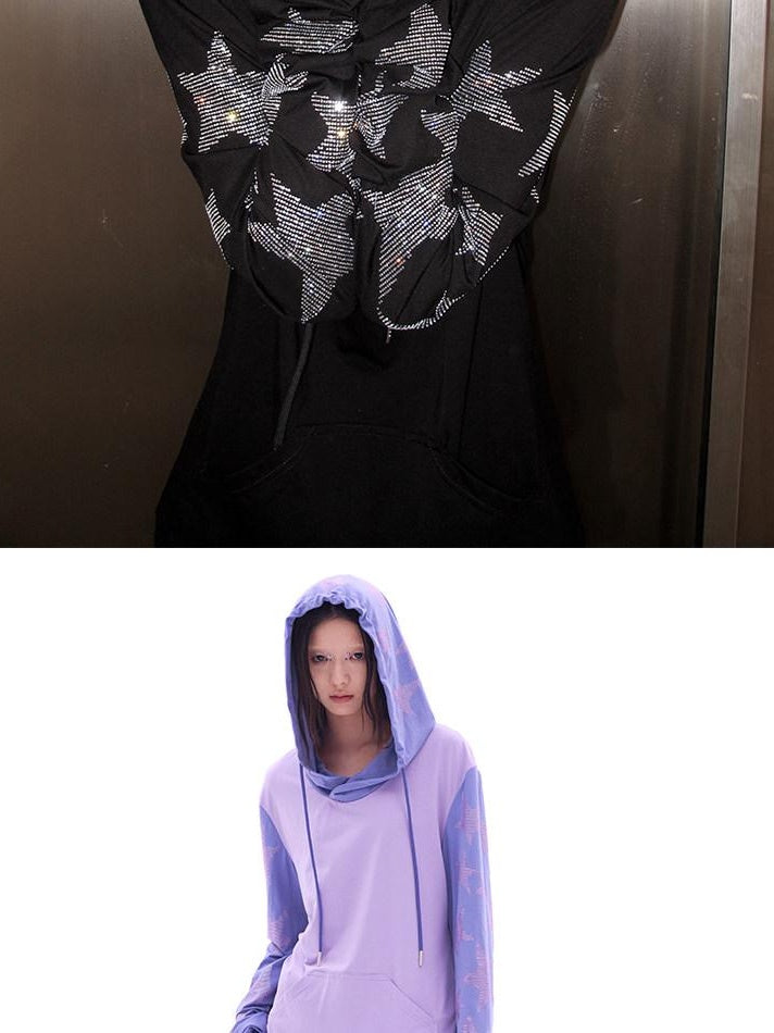 CFIERCE Soft Cotton Blend Loose Fit Hooded Long Sleeve Unisex Teen Solid Color Hoodie