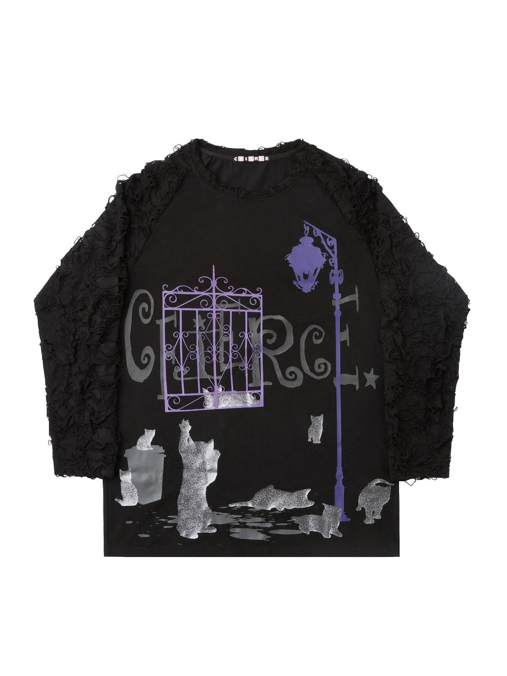 CFIERCE Soft Cotton Blend Printed Loose Fit Crew Neck Long Sleeve Unisex Tshirt