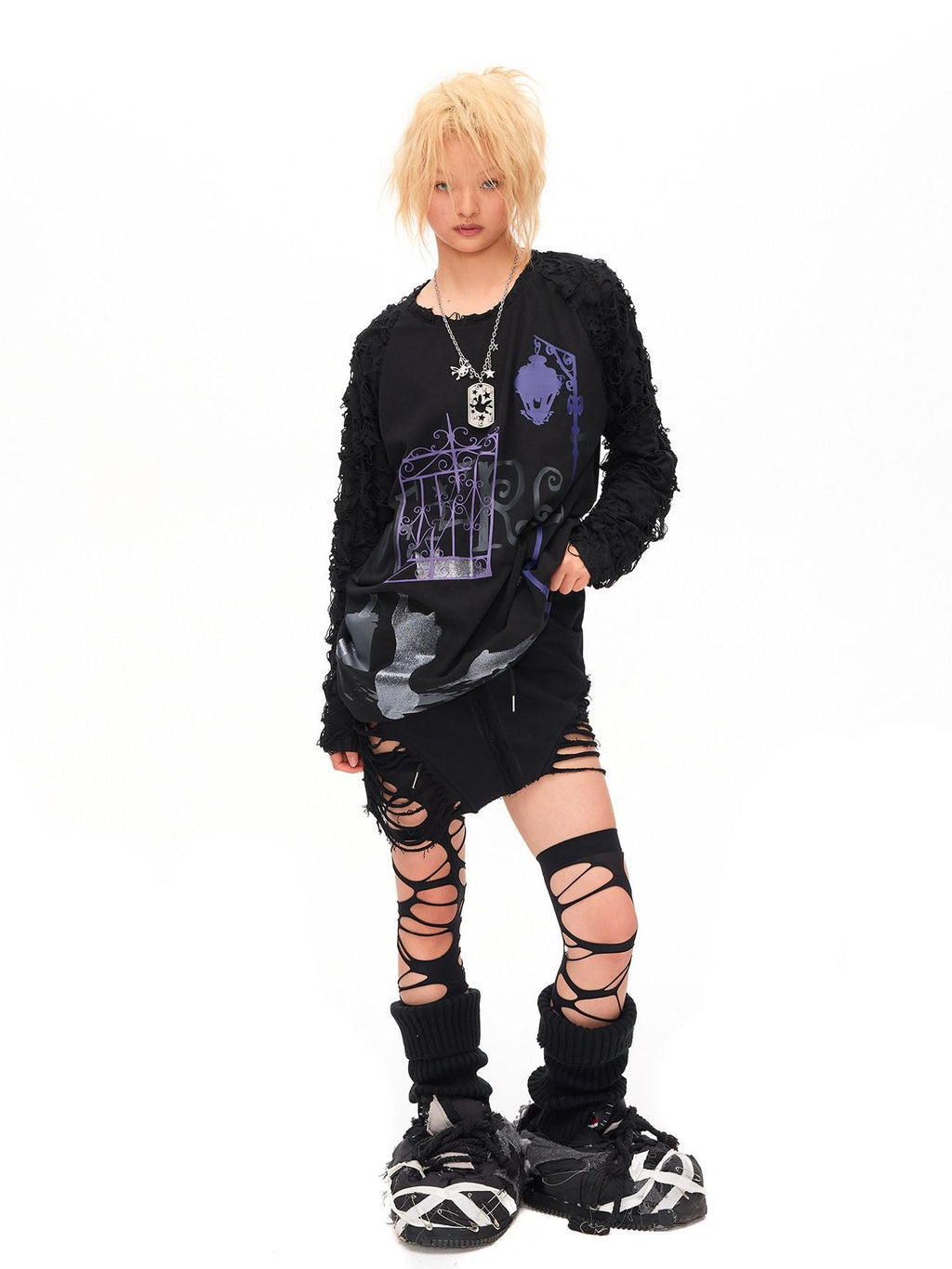 CFIERCE Soft Cotton Blend Printed Loose Fit Crew Neck Long Sleeve Unisex Tshirt