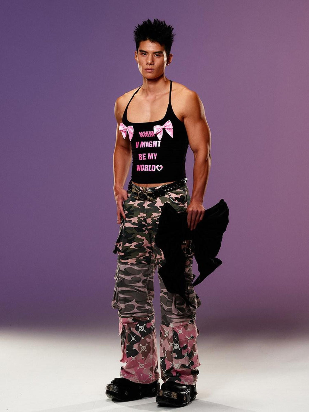 CFIERCE Soft Cotton Stretch Slim Curve Casual Unisex Layering Black Tank Vest