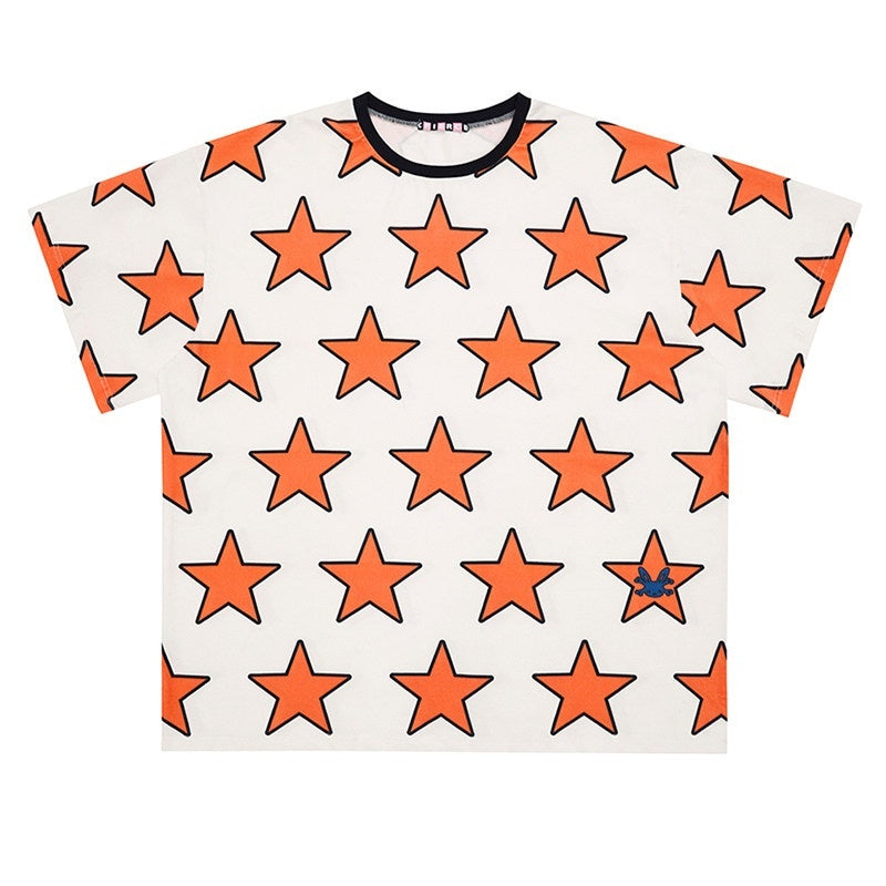 CFIERCE_Soft_Stretch_Cotton_Relaxed_Longline_Round_Neck_Unisex_Grey_Orange_T_Shirt_MISSTT