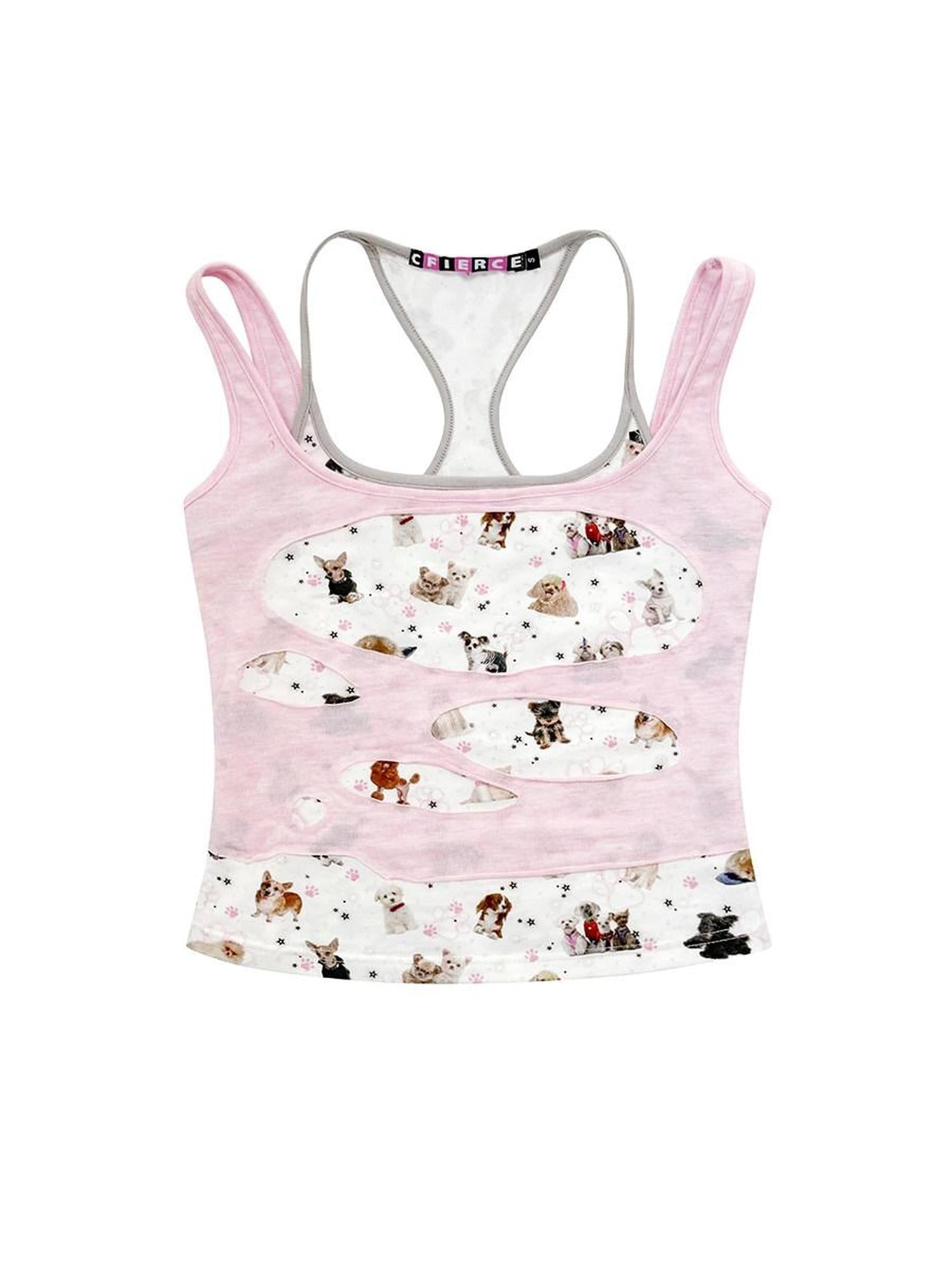 CFIERCE Soft Stretch Cotton Unpadded Strappy Unisex Pink Slim Fit Breathable Tank Top