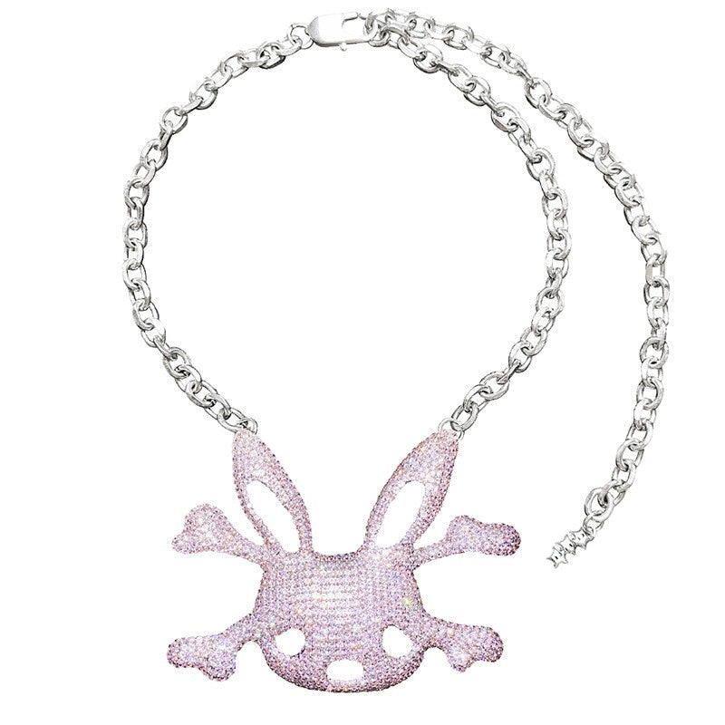 CFIERCE_Sparkling_Pink_Zircon_Western_Minimalist_Brass_Chain_Unisex_Teen_Jewelry_饰品_MISSTT