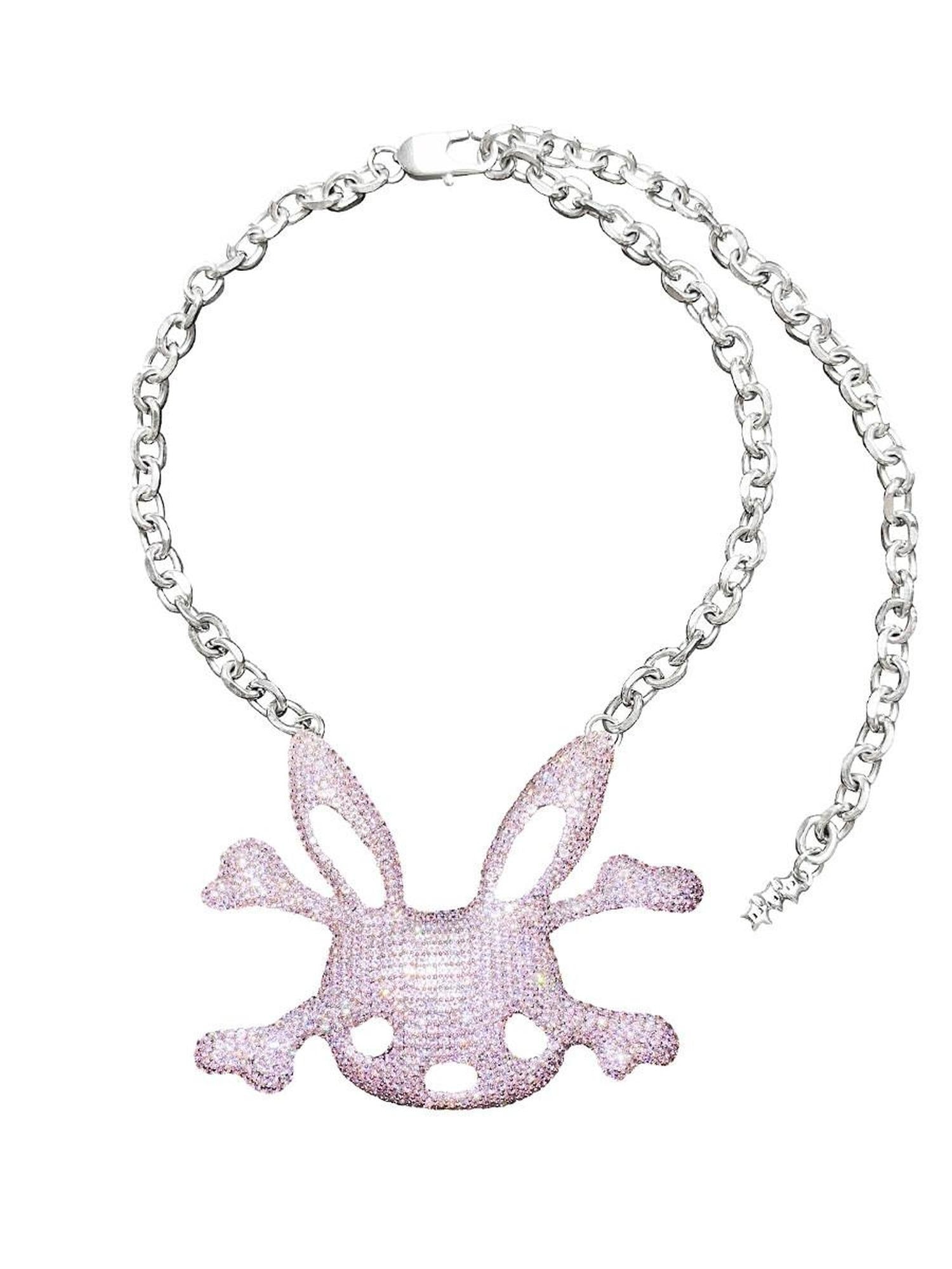 CFIERCE Sparkling Pink Zircon Western Minimalist Brass Chain Unisex Teen Jewelry 饰品