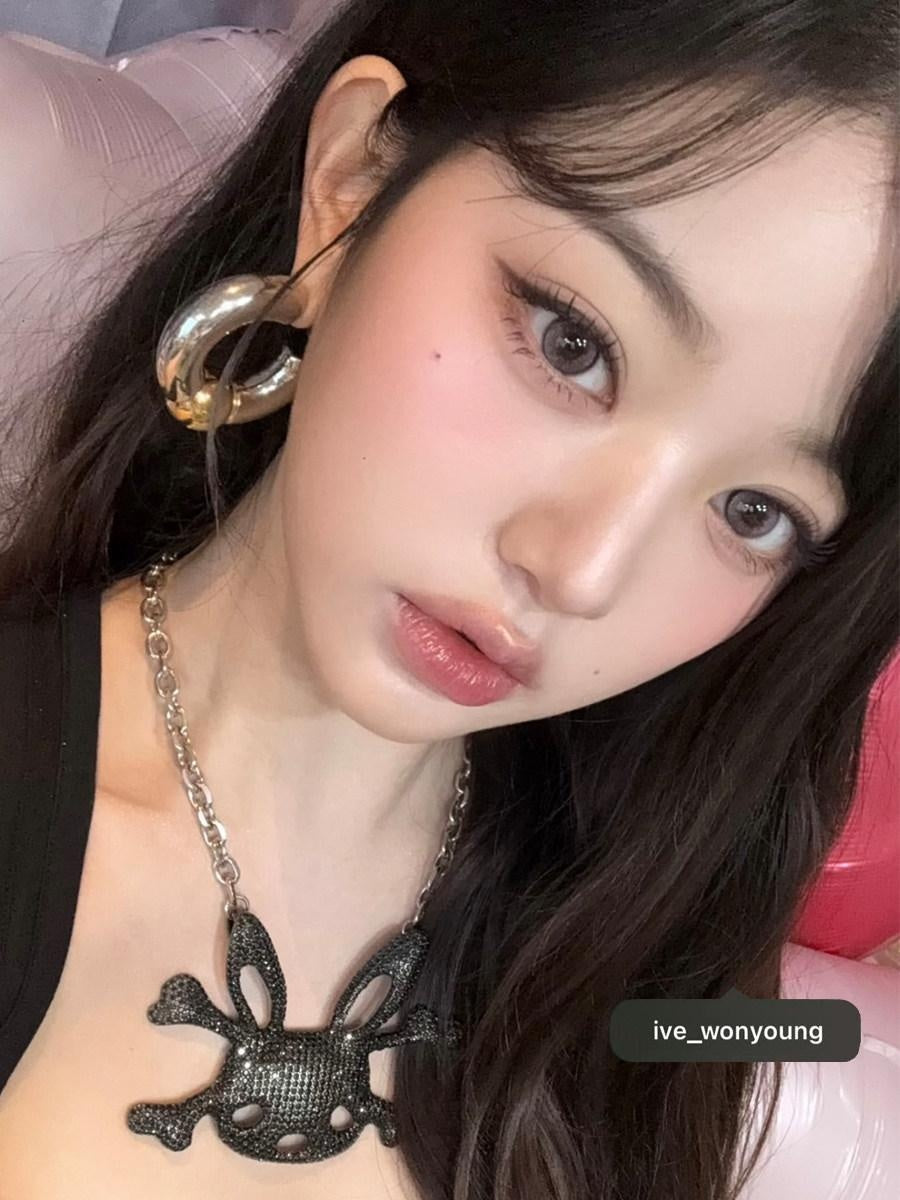 CFIERCE Sparkling Pink Zircon Western Minimalist Brass Chain Unisex Teen Jewelry 饰品