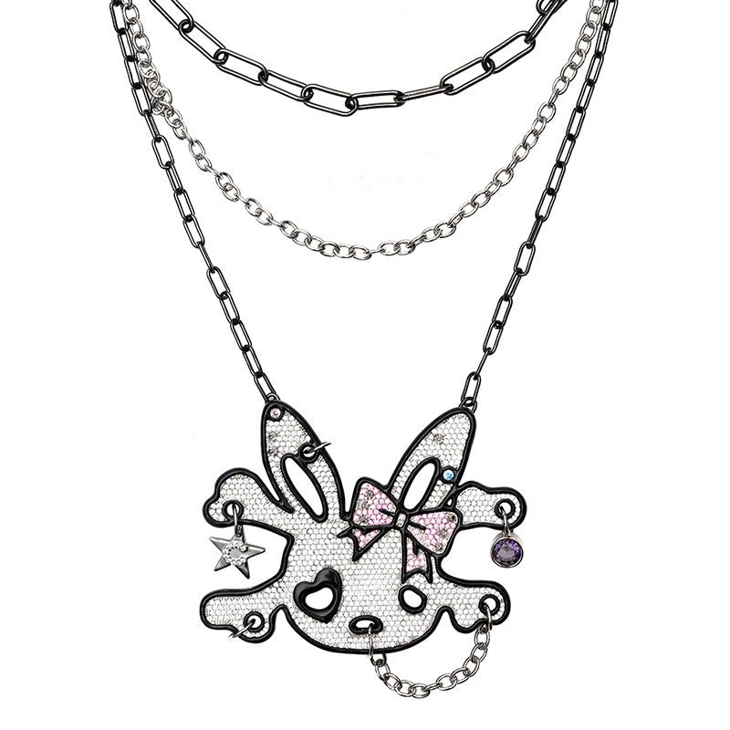 CFIERCE_Sparkling_Zircon_Multicolor_Layered_Brass_Chain_Sweet_Edgy_Necklace_饰品_MISSTT
