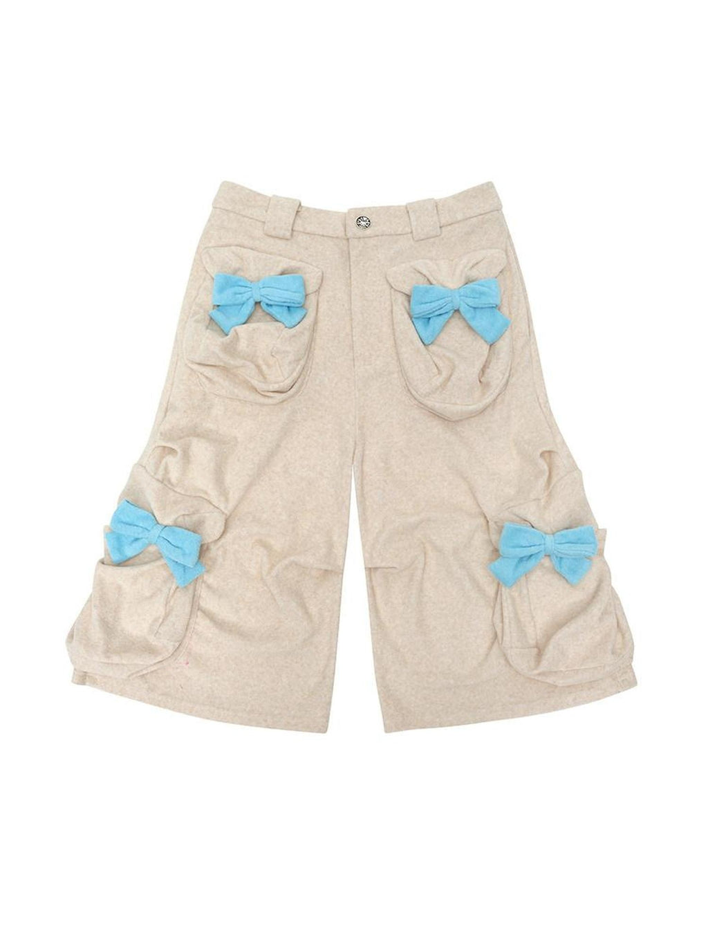 CFIERCE Stretch Cotton Blend Casual Relaxed Natural Waist Teen Unisex Beige Cargo Pants