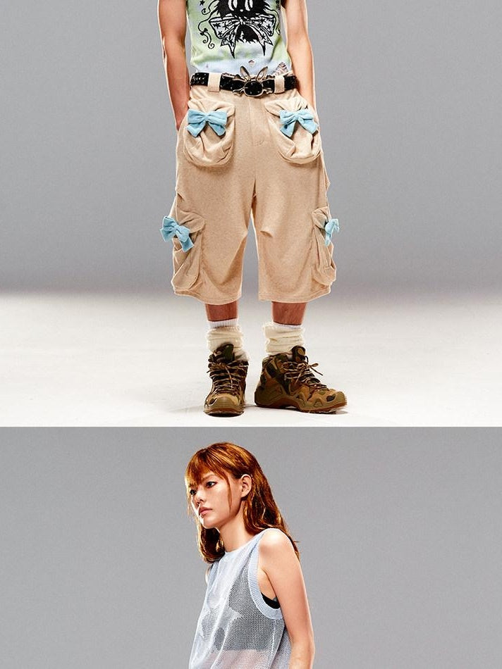 CFIERCE Stretch Cotton Blend Casual Relaxed Natural Waist Teen Unisex Beige Cargo Pants