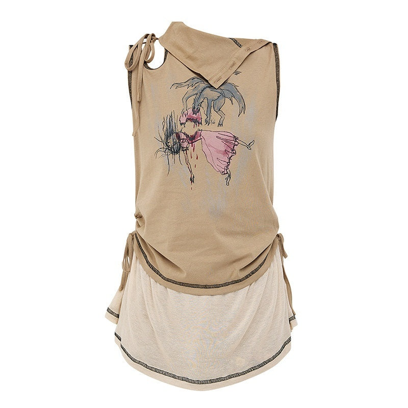 CFIERCE_Stretch_Cotton_Blend_Slim_Curve_Mid_Length_Casual_Unisex_Printed_Vest_MISSTT