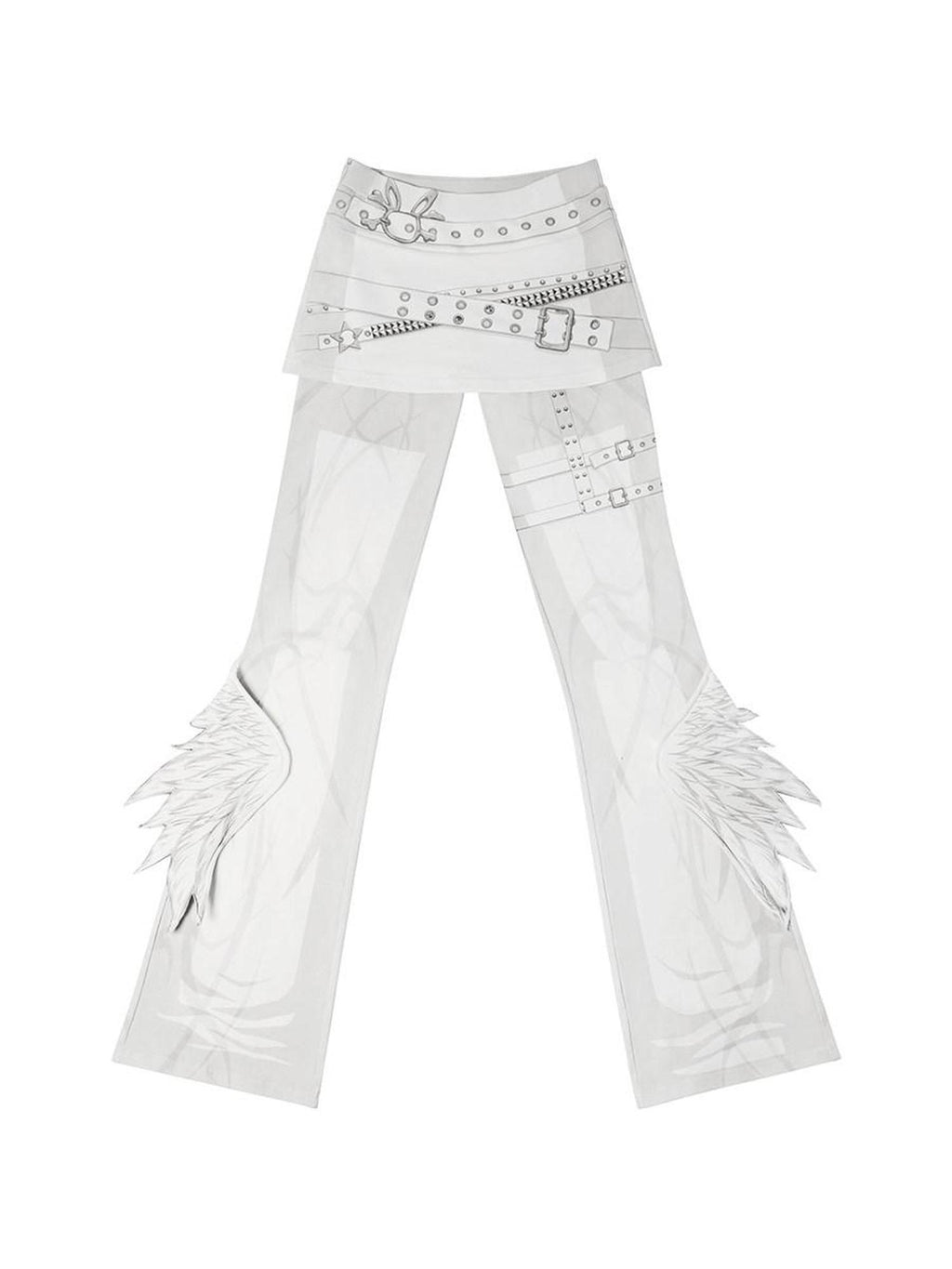 CFIERCE Stretch Cotton Slim Fit Natural Waist Cute Style Teen Girls White Pants