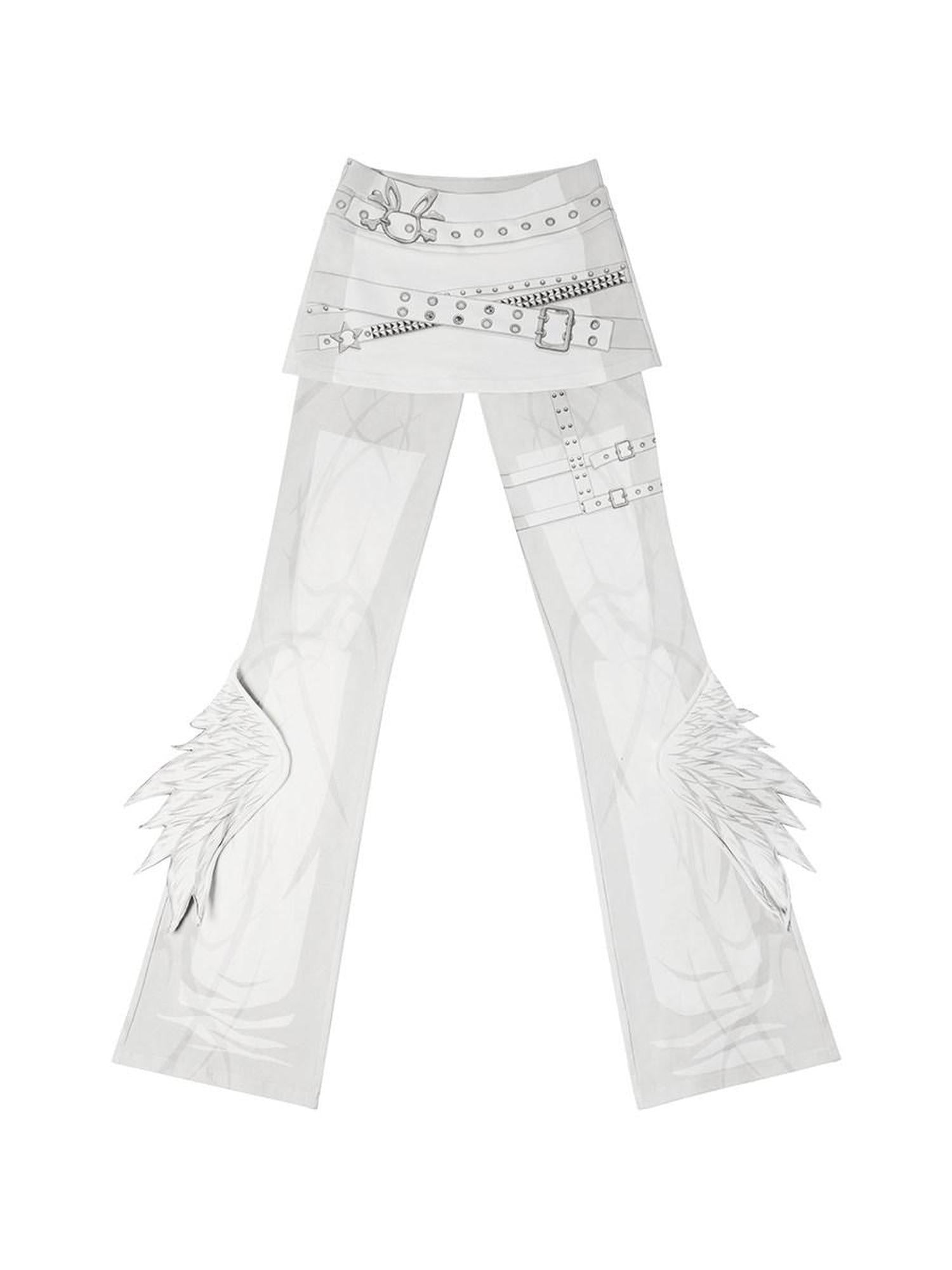 CFIERCE Stretch Cotton Slim Fit Natural Waist Cute Style Teen Girls White Pants