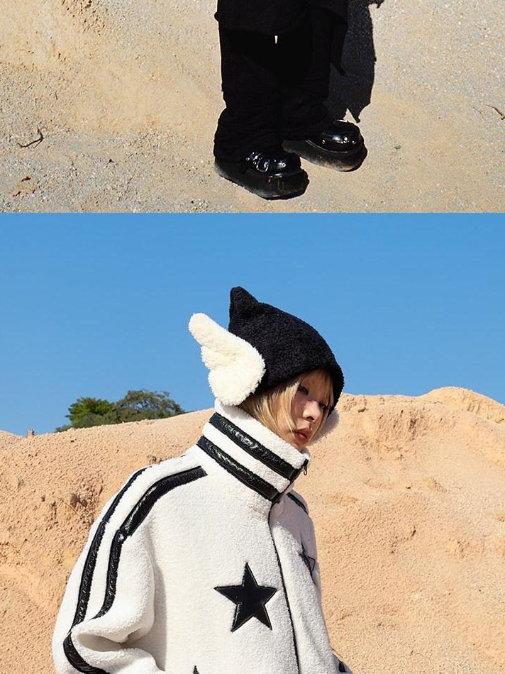 CFIERCE Sweet Cute Polyester Unisex Black Oversized One Size Soft Knit Sweater