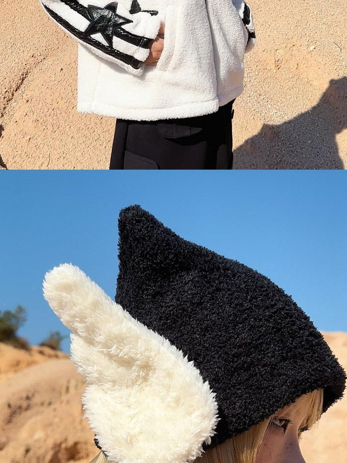 CFIERCE Sweet Cute Polyester Unisex Black Oversized One Size Soft Knit Sweater