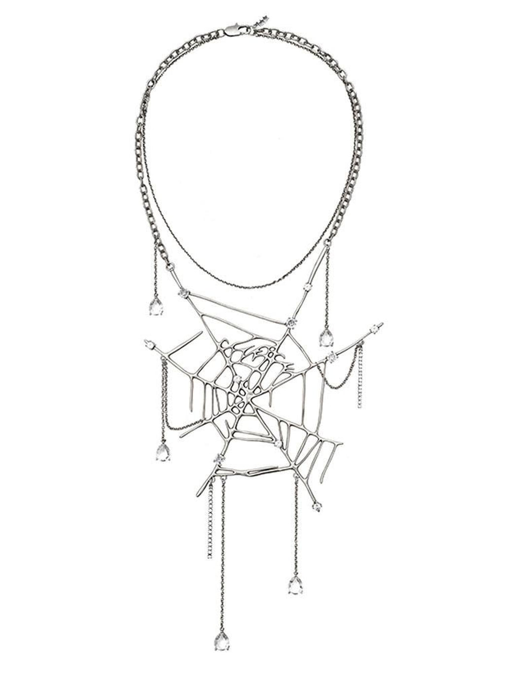 CFIERCE Sweet Edgy Multilayer Brass Chain Zircon Necklace Unisex Vintage Silver 饰品