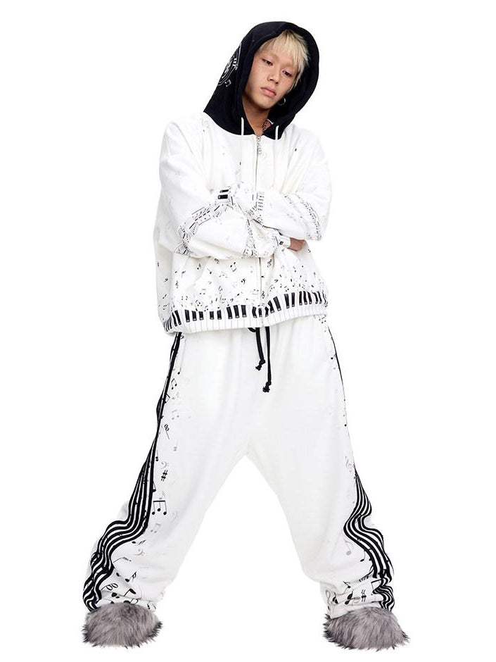 CFIERCE White Cropped Stand Collar Zipper Loose Cotton Blend Street Cardigan