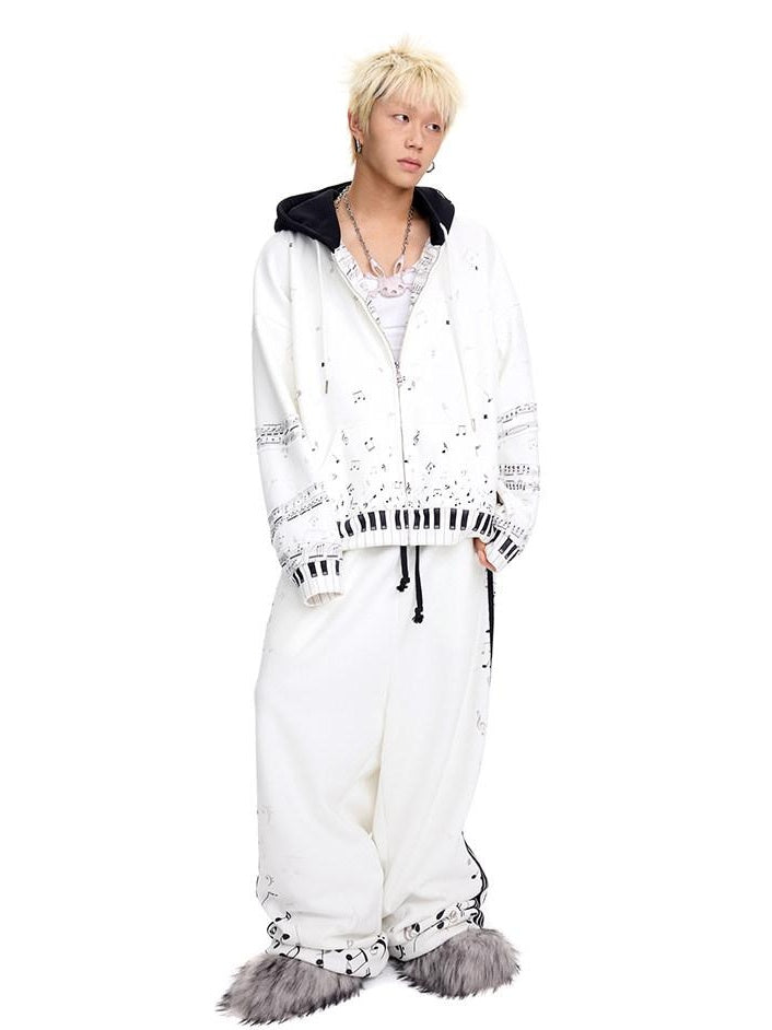 CFIERCE White Cropped Stand Collar Zipper Loose Cotton Blend Street Cardigan
