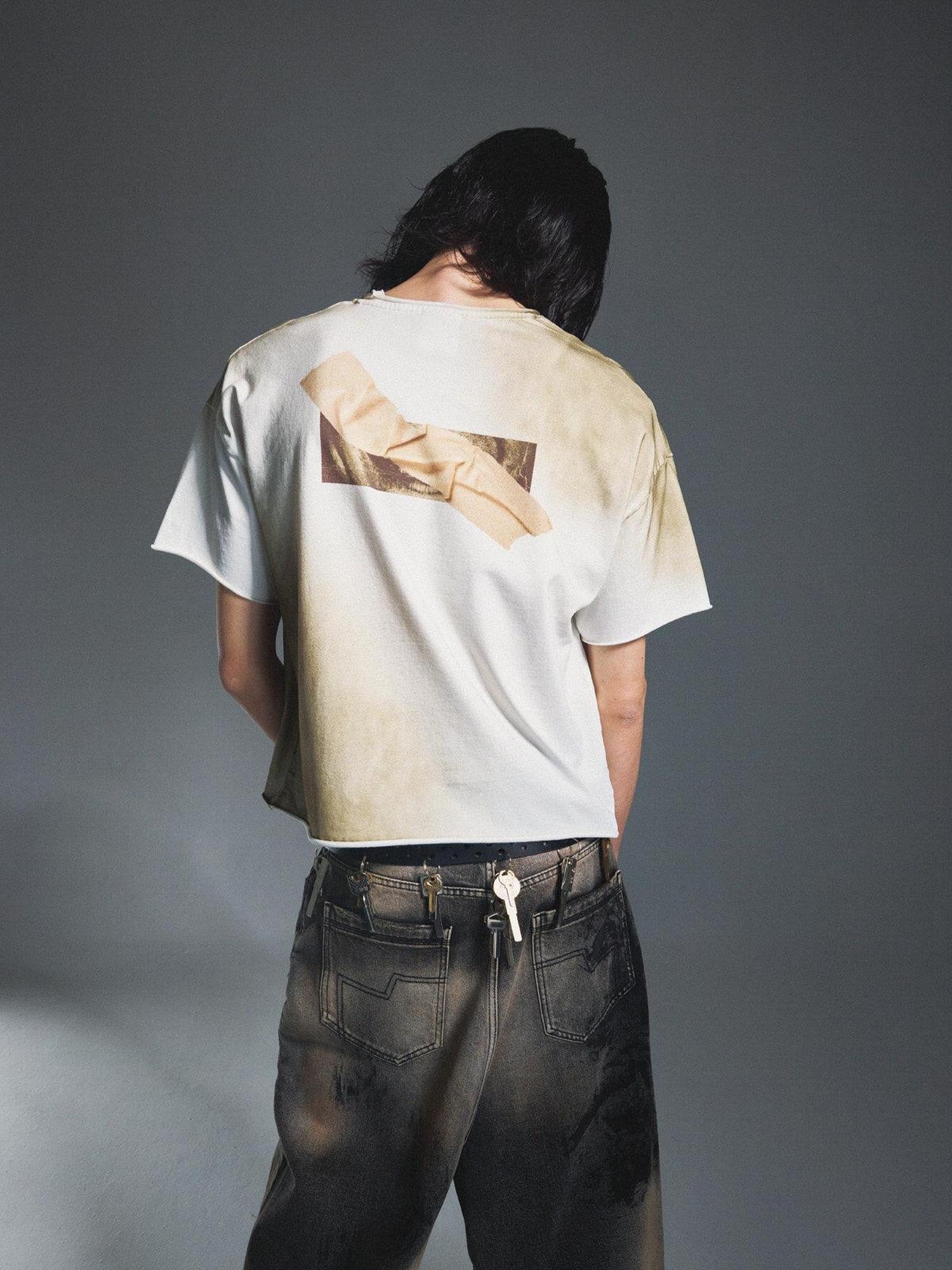 EMOBROTHER 100% Cotton Wrinkle Free Loose Fit Unisex Cropped Graphic Short Sleeve T-Shirts