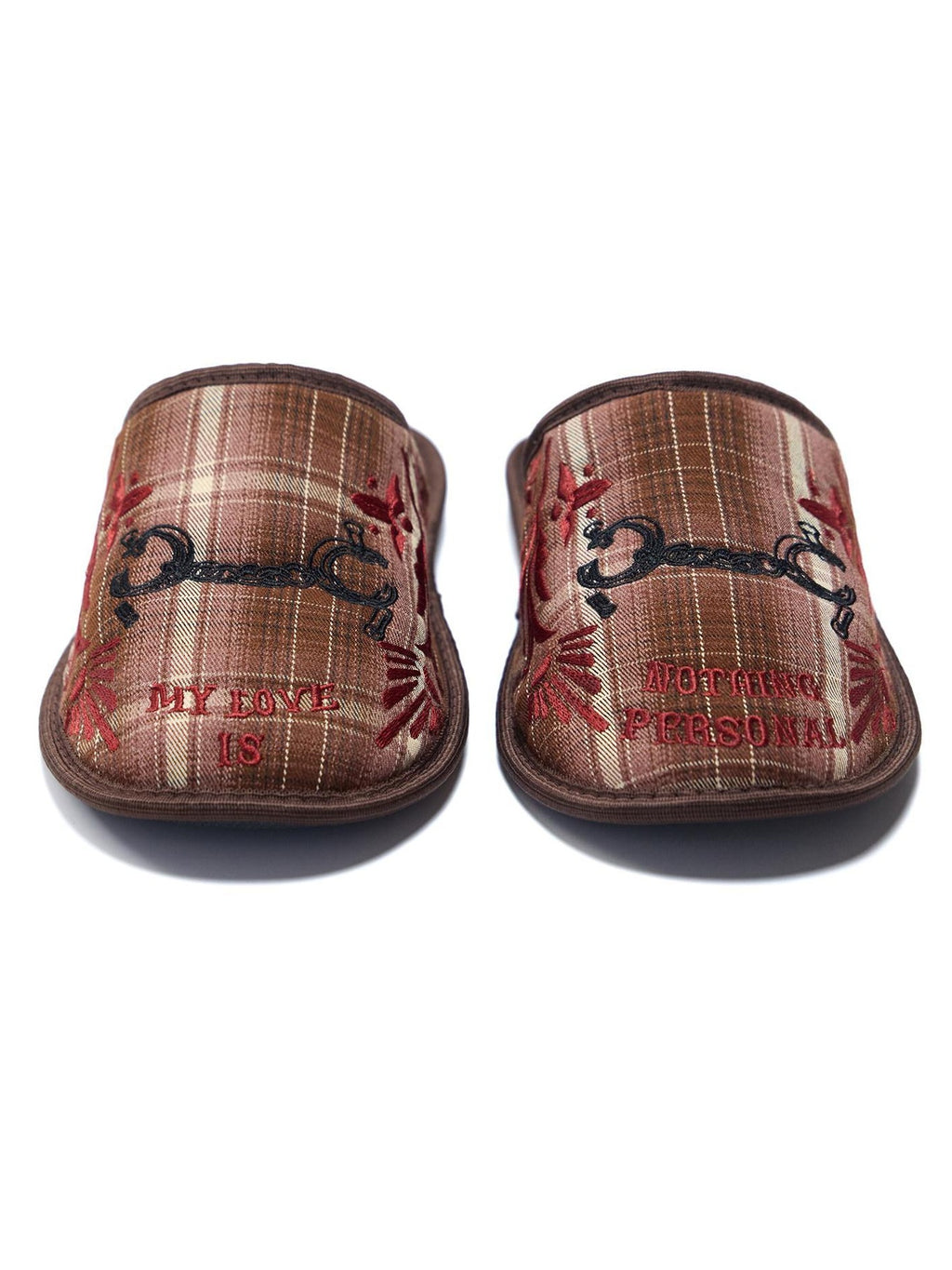 EMOBROTHER Breathable Casual Colorblock Closed Toe Flat Cotton Slippers Brown Shoes