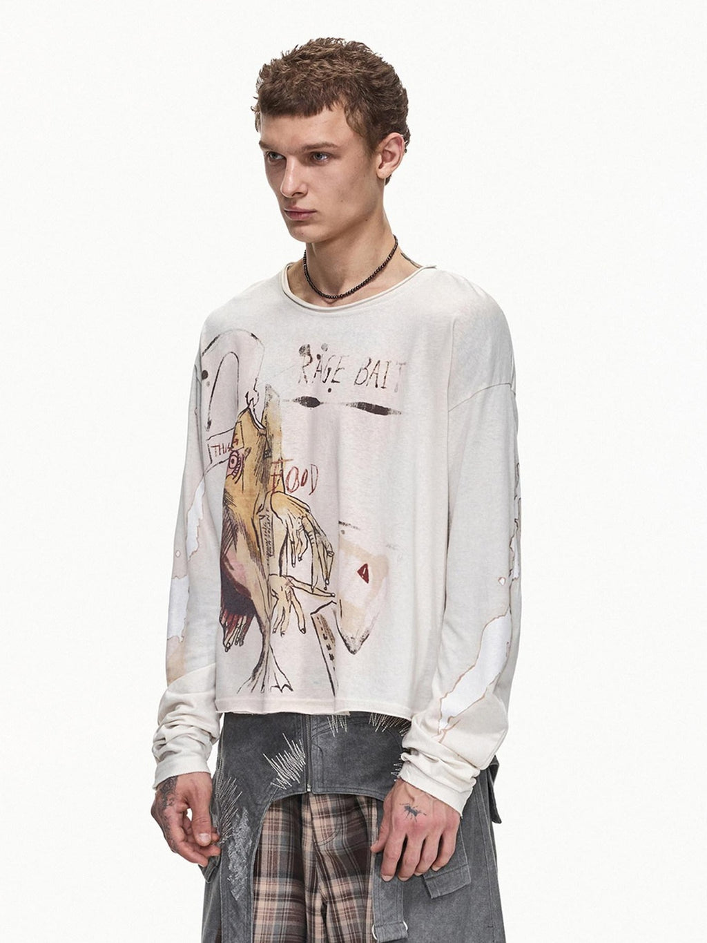 EMOBROTHER Breathable Easy Care Relaxed Printed Unisex Cotton Blend Long Sleeve T-Shirts