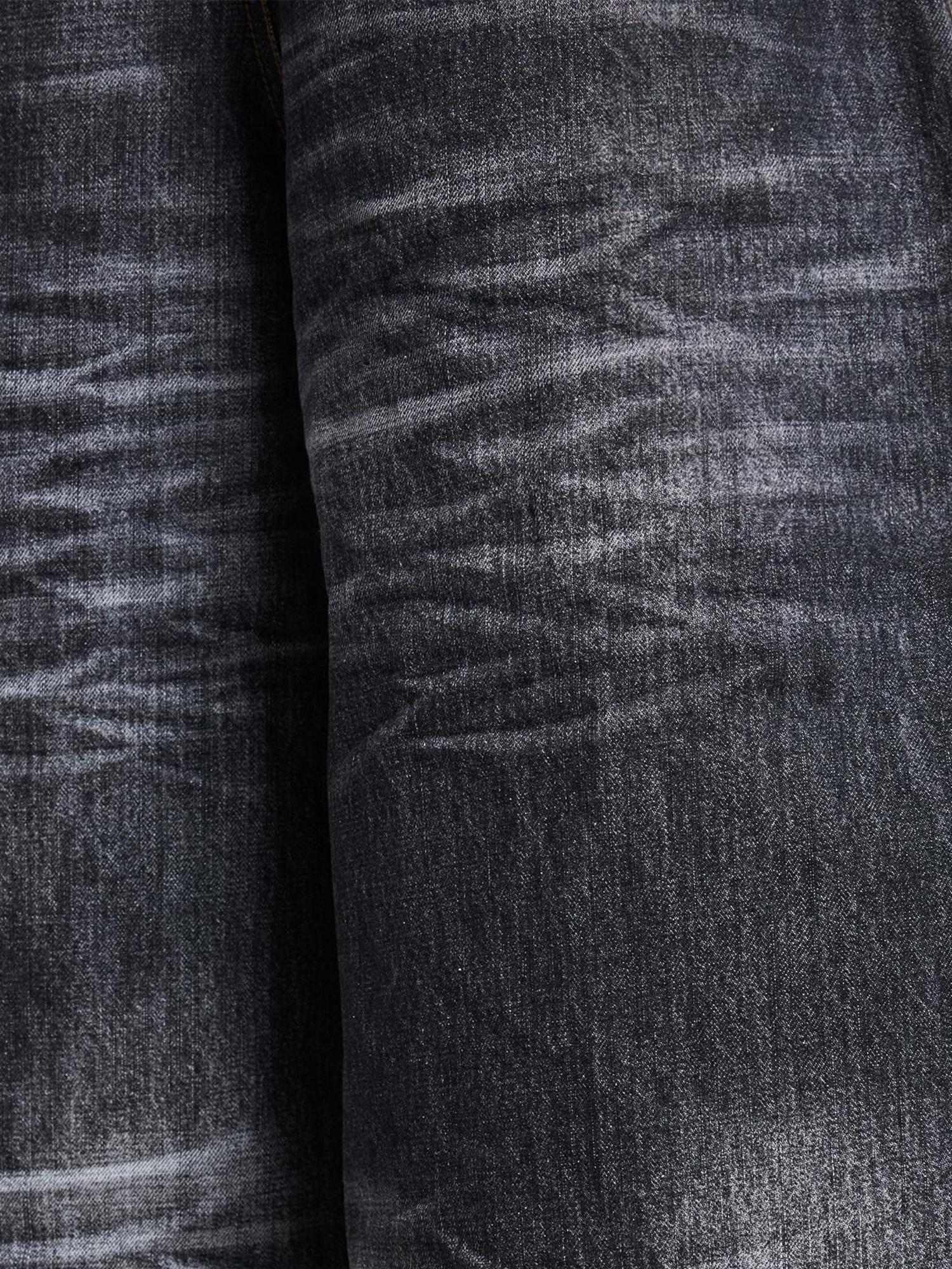 EMOBROTHER Breathable Ripped Mid Rise Embroidered Cotton Blend Loose Black Wide-Leg Jeans