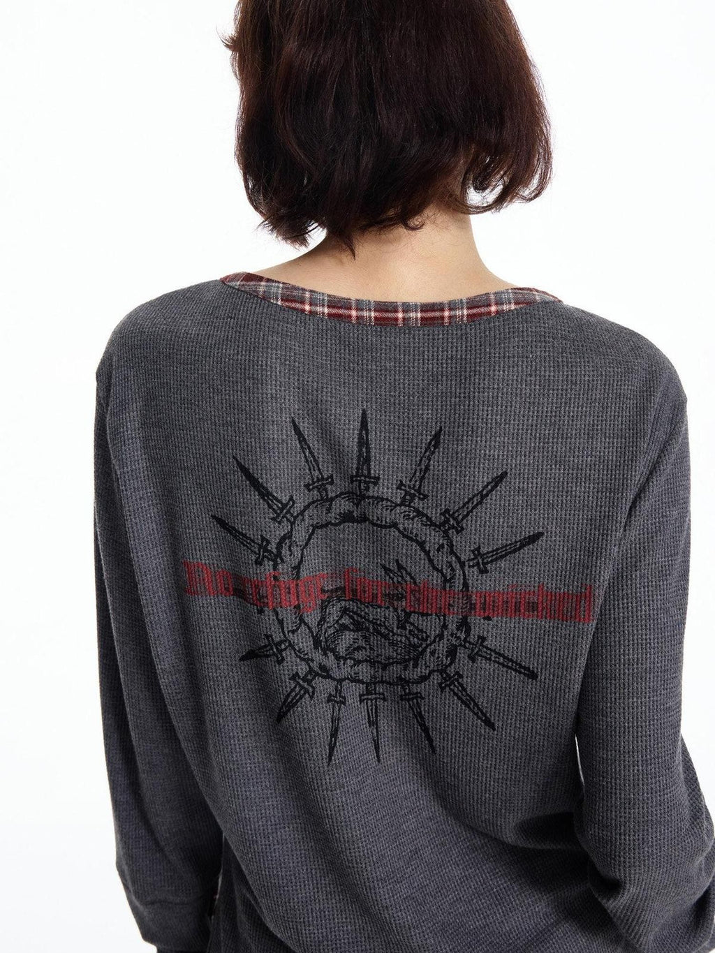 EMOBROTHER Breathable Slim Fit Henley Waffle Print Unisex Casual Long Sleeve T-Shirts