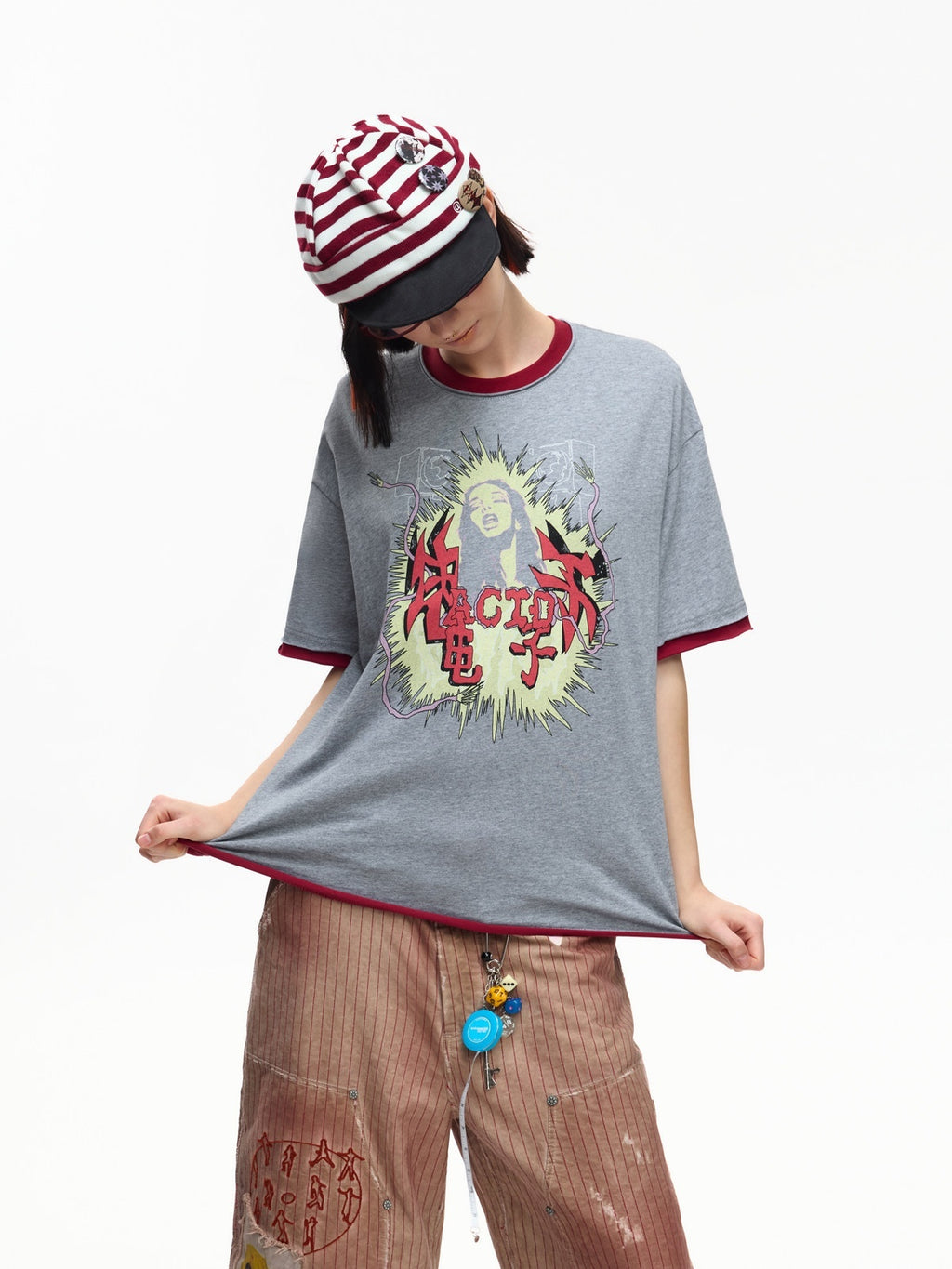 EMOBROTHER_Colorblock_Screen_Print_Patchwork_Women's_Cotton_Loose_Short_Sleeve_T-shirts_1049946445481_MISSTT