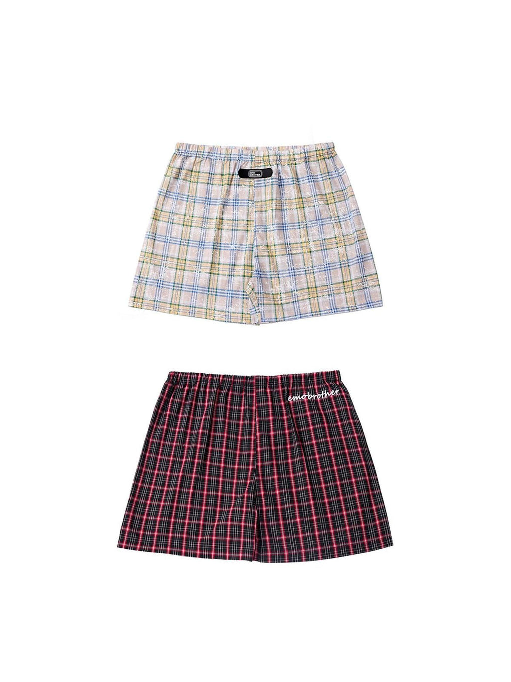 EMOBROTHER Embroidered Mid Rise Minimalist Striped Cotton Boxer Fit Men Short Trousers