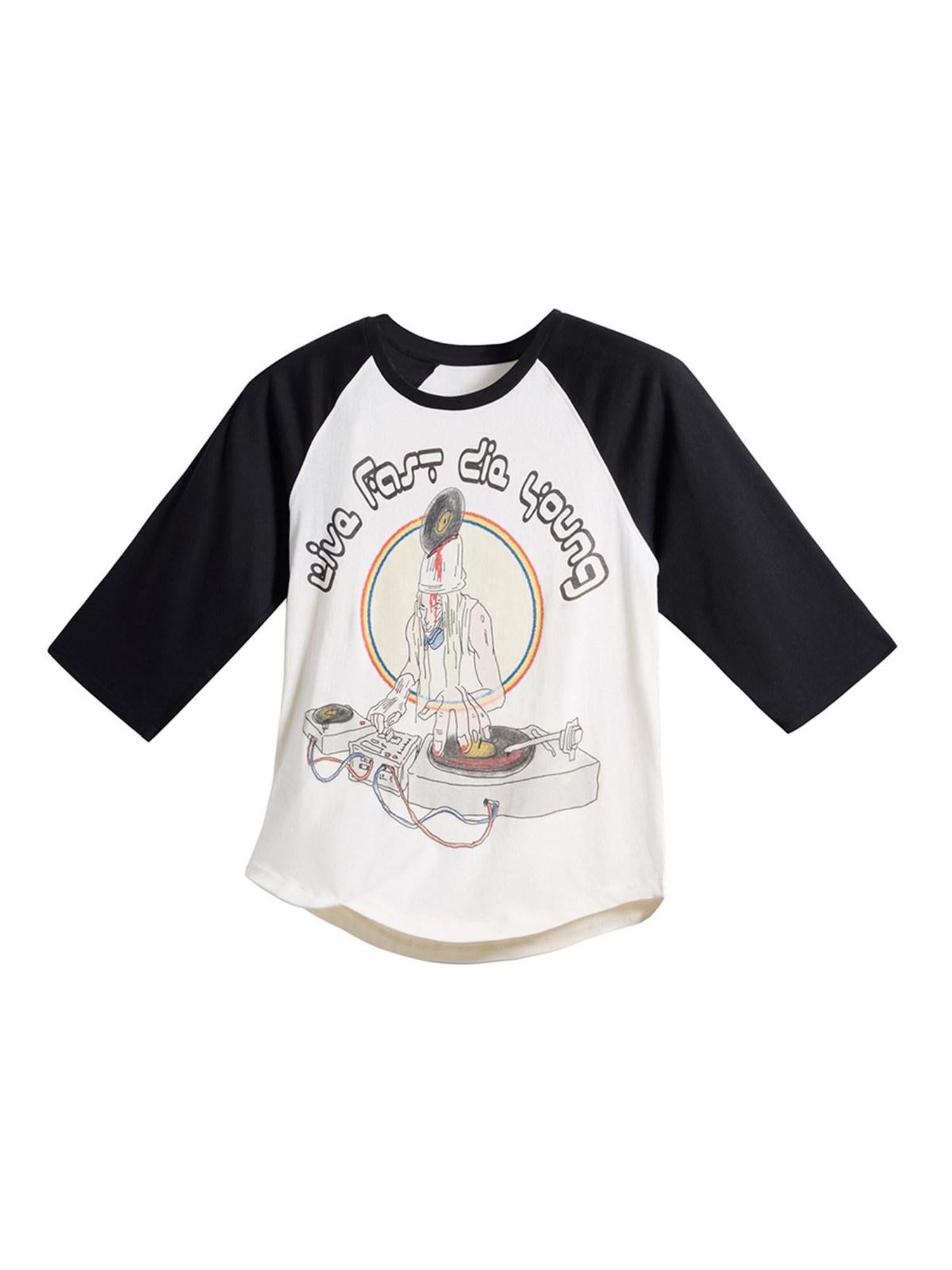 EMOBROTHER Embroidered Print Raglan Women's Cotton Short Sleeve T-shirts