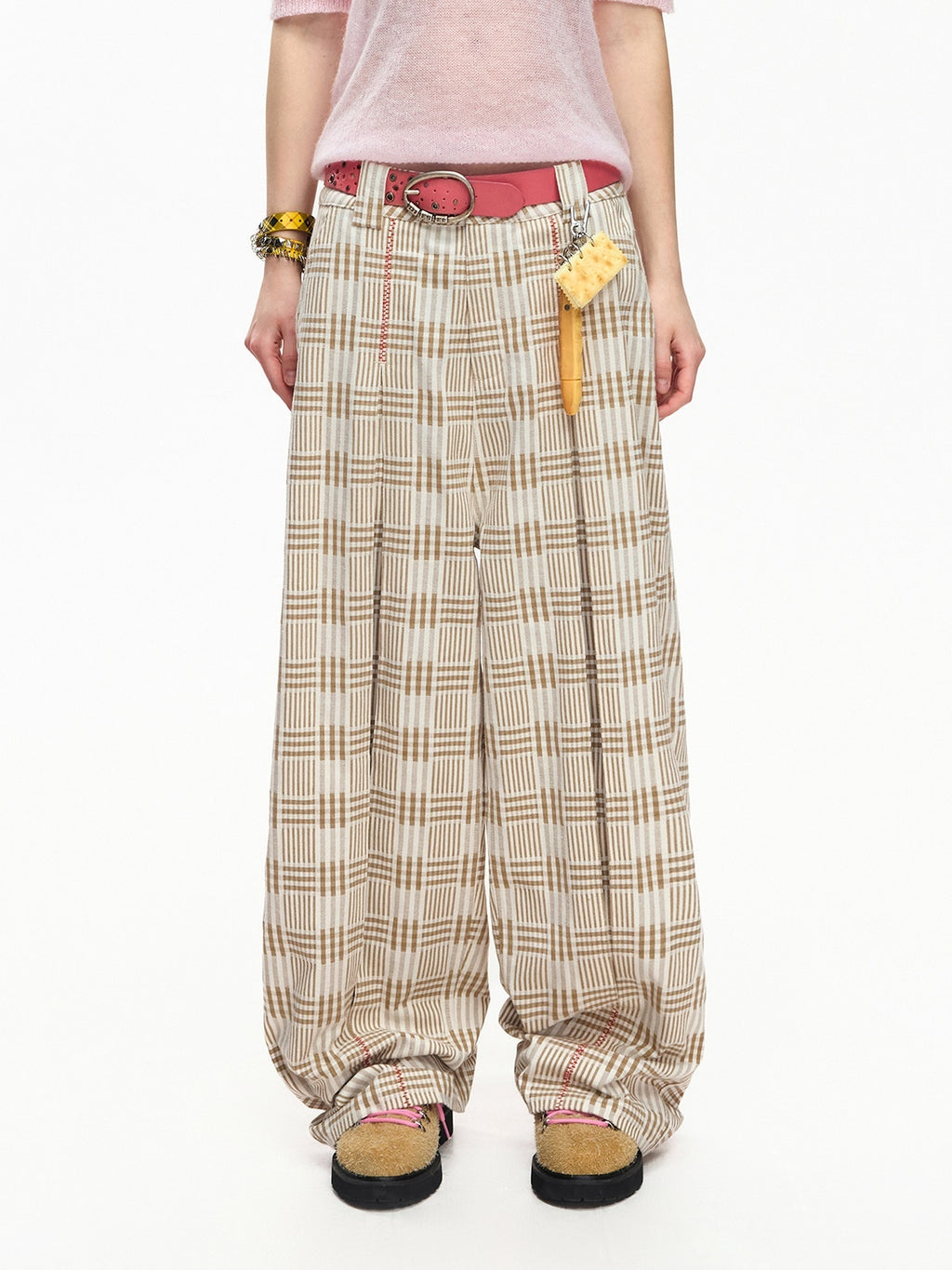 EMOBROTHER_Khaki_Vintage_Plaid_Balloon_Contrast_Embroidery_Women's_Breathable_Wide-leg_Pants_1053291633391_MISSTT