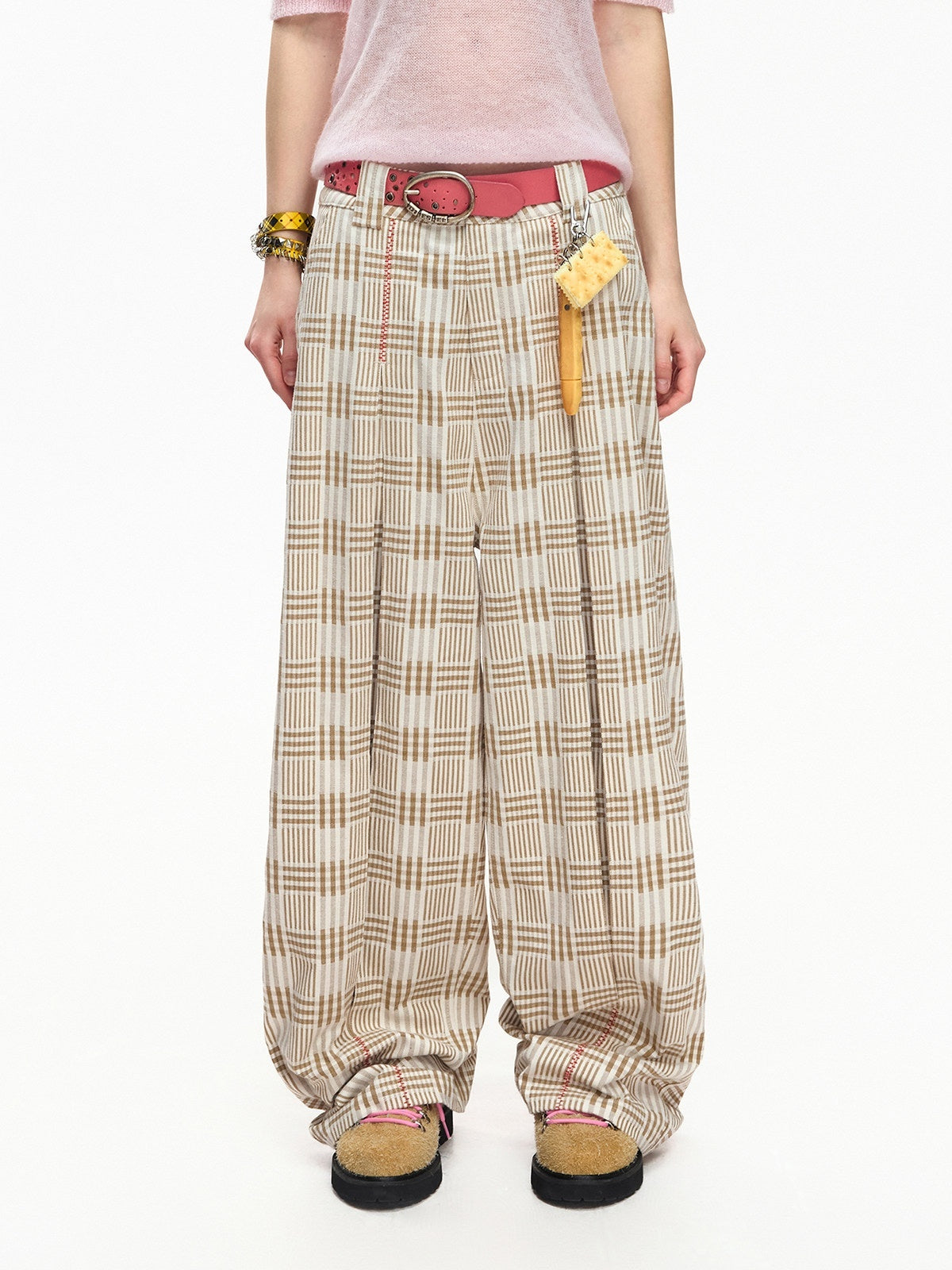 EMOBROTHER_Khaki_Vintage_Plaid_Balloon_Contrast_Embroidery_Women's_Breathable_Wide-leg_Pants_1053291633391_MISSTT