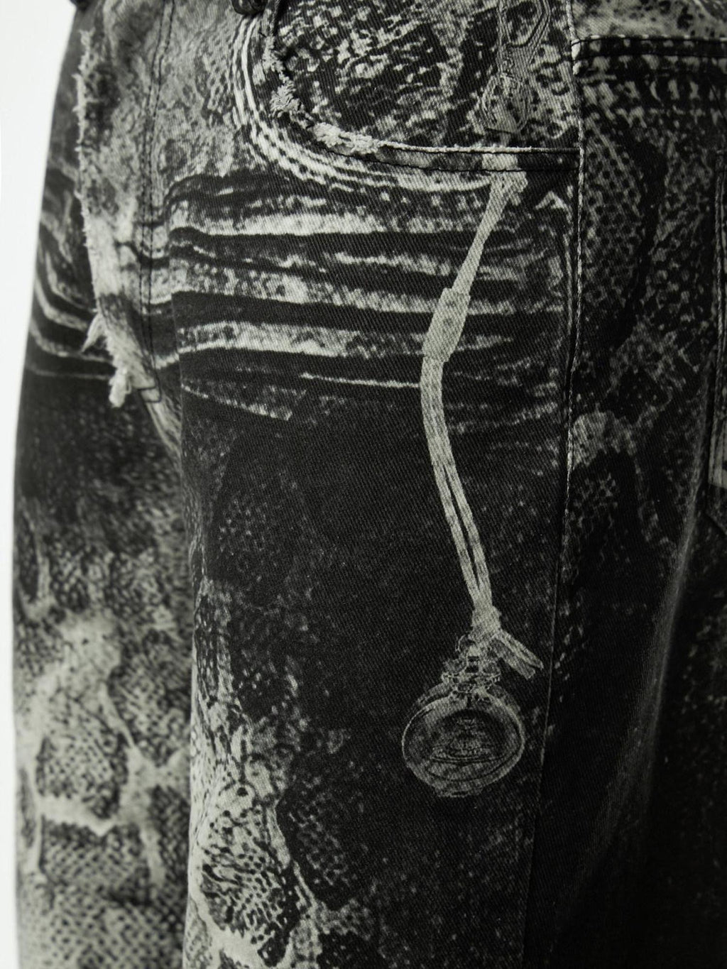 EMOBROTHER Low Rise Snake Print Coated Denim Youth Casual Micro Stretch Flare Jeans