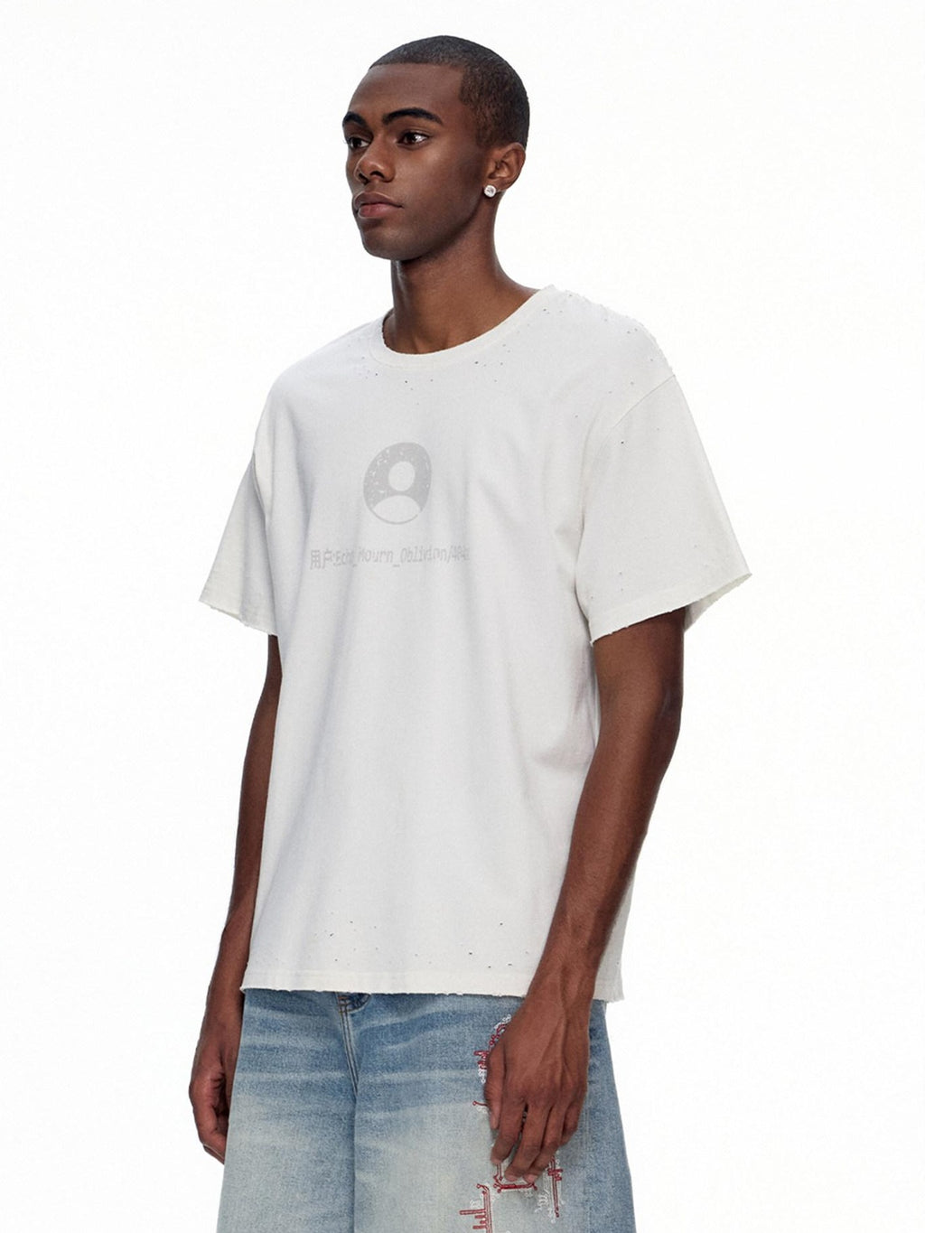 EMOBROTHER No Iron Pure Cotton Graphic Loose Drop Shoulder Unisex Short Sleeve T-Shirts