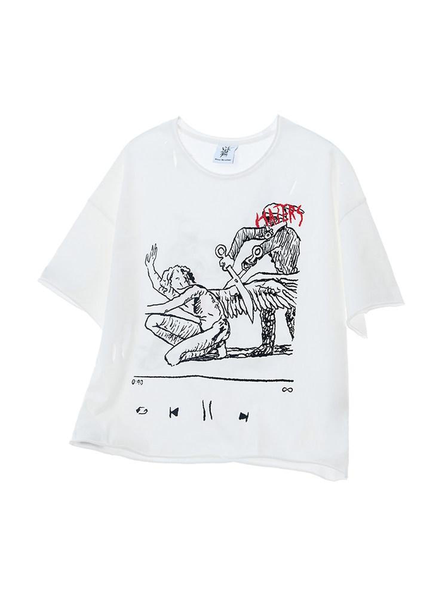 EMOBROTHER Pure Cotton Non Iron Loose Fit Printed Unisex Short Sleeve T-Shirts