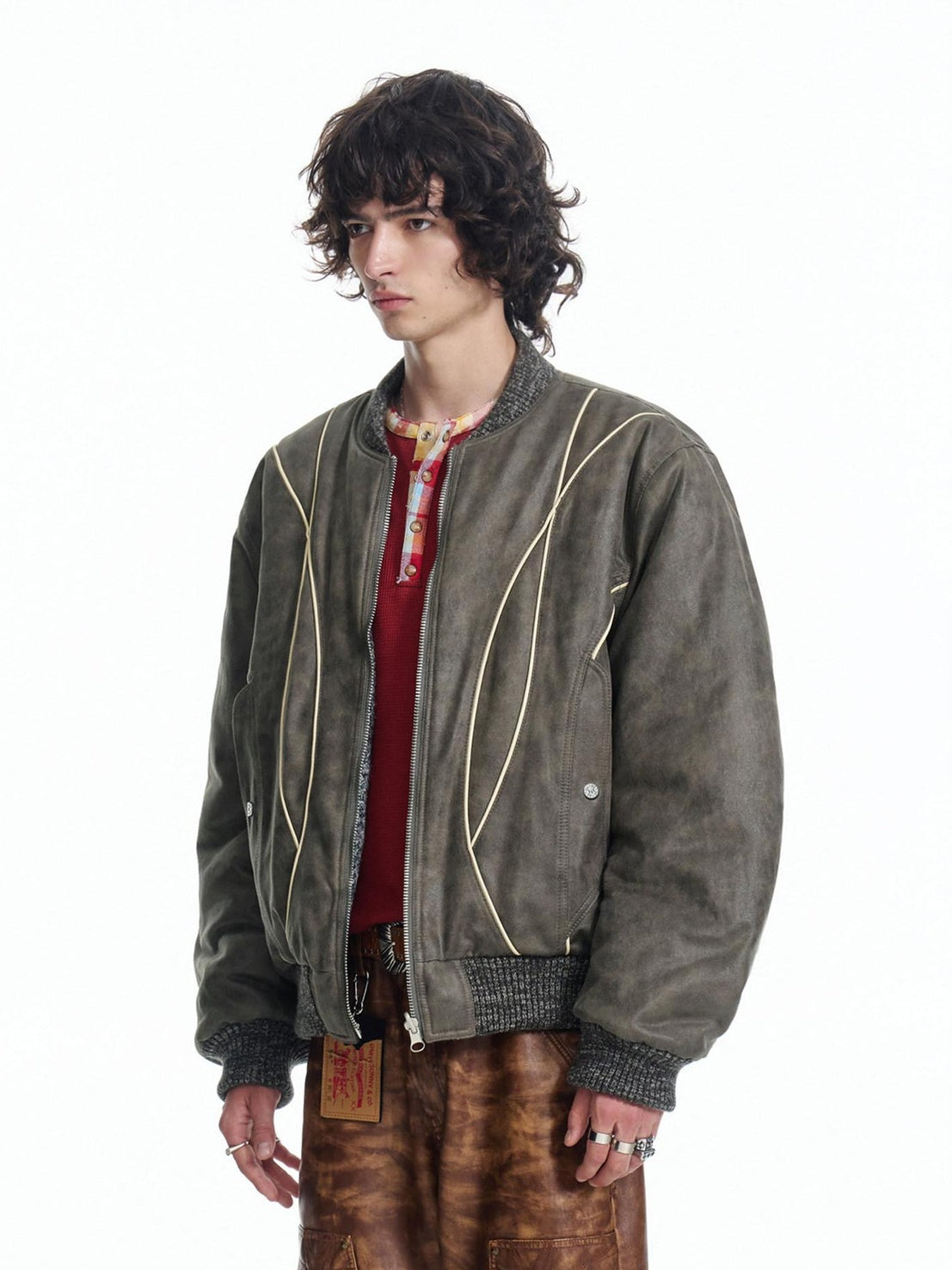 EMOBROTHER Reversible Warm Loose Fit Stand Collar Zipper Unisex Polyester Casual Jackets