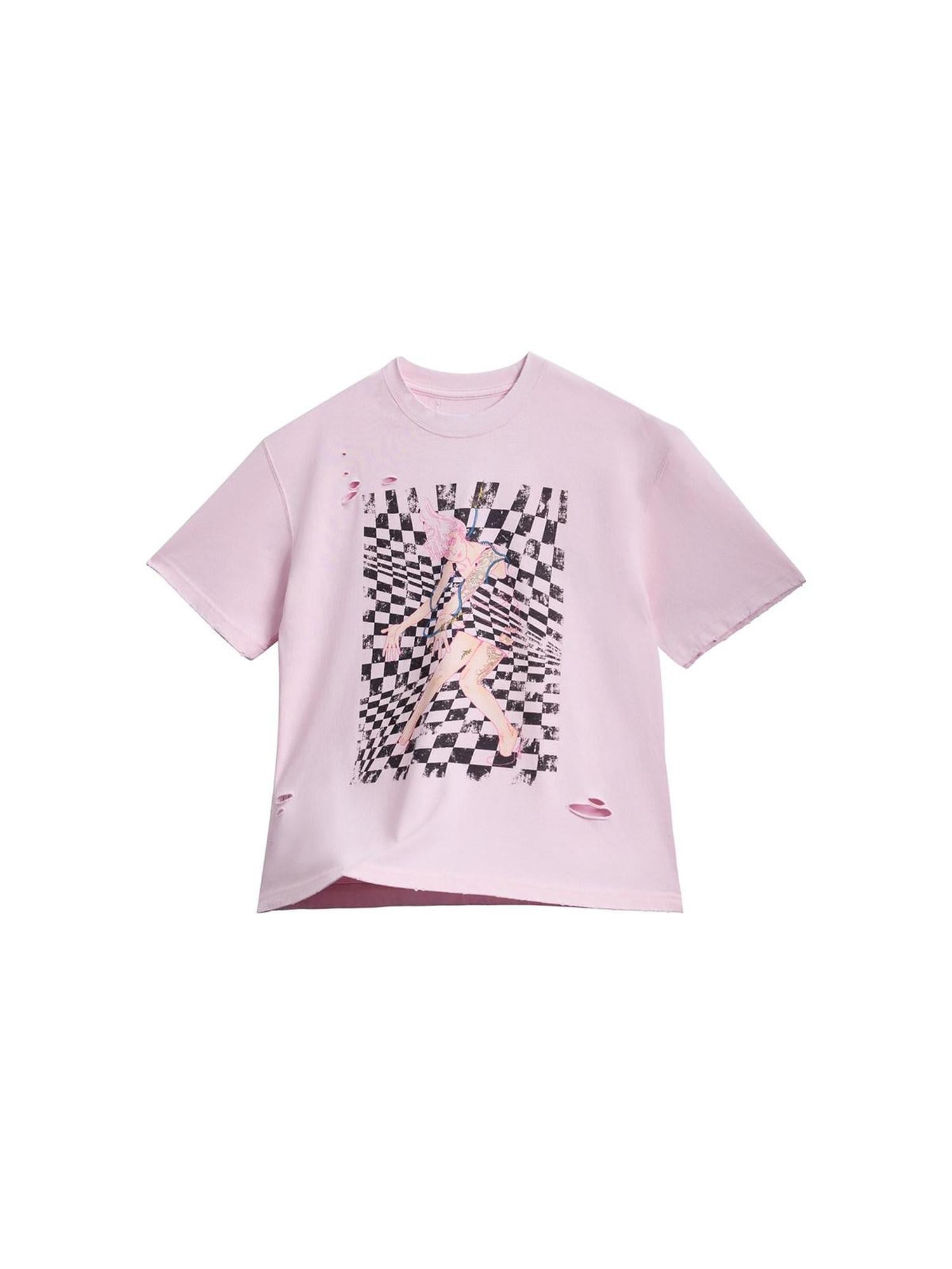EMOBROTHER Soft Breathable Cotton Blend Printed Loose Crop Unisex Short Sleeve T-Shirts
